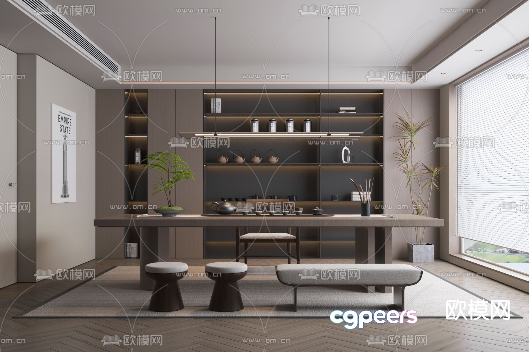 Modern tea room 3d model Modern tea room 3d model