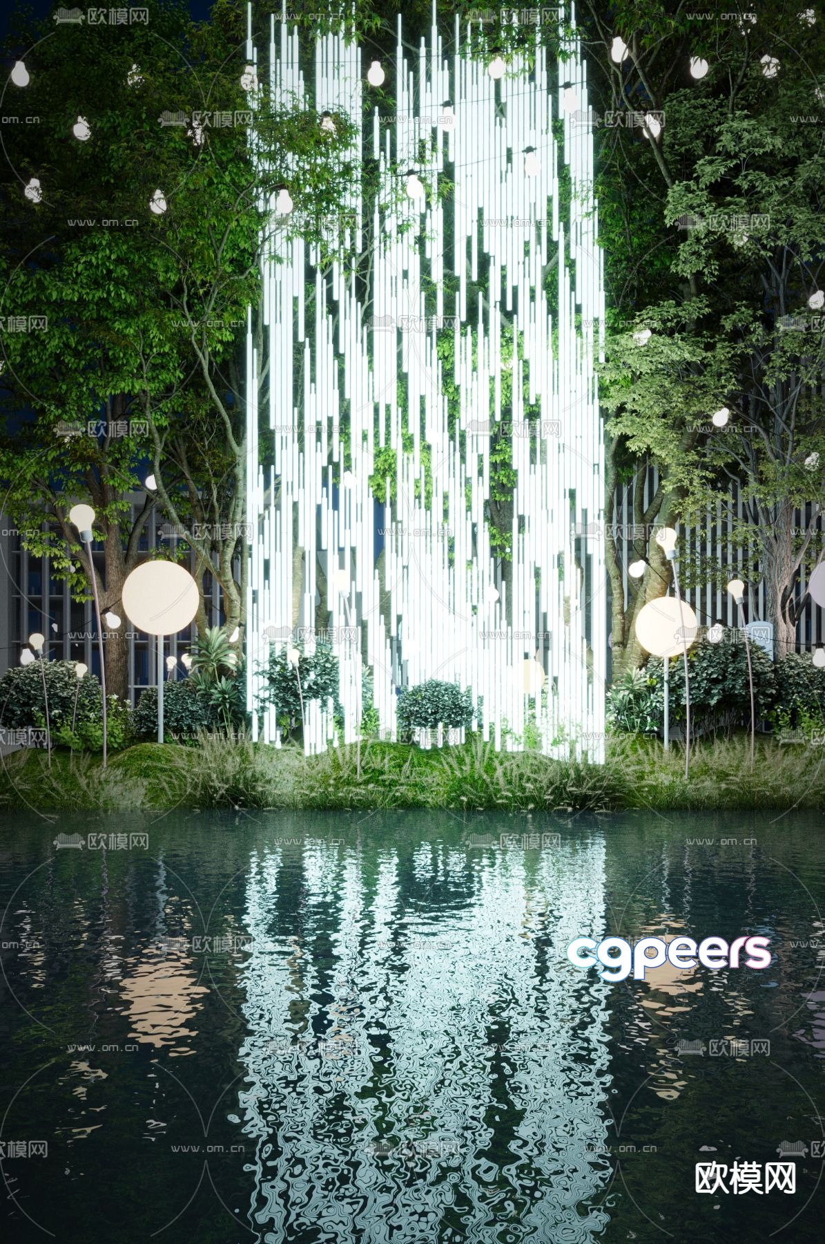 Pool landscape garden landscape 3d model Pool landscape garden landscape 3d model