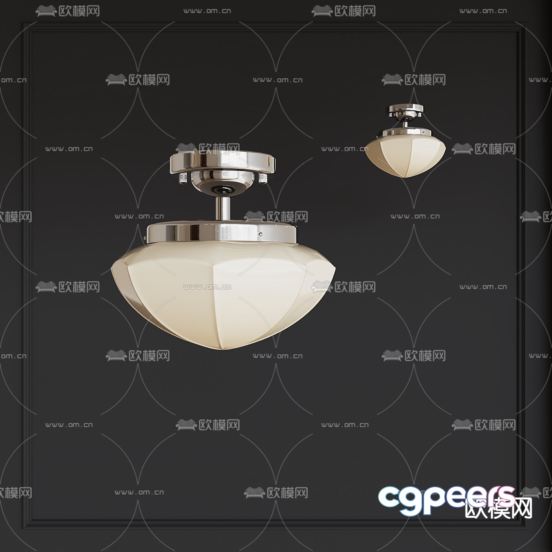 French ceiling light 3D model French ceiling light 3D model