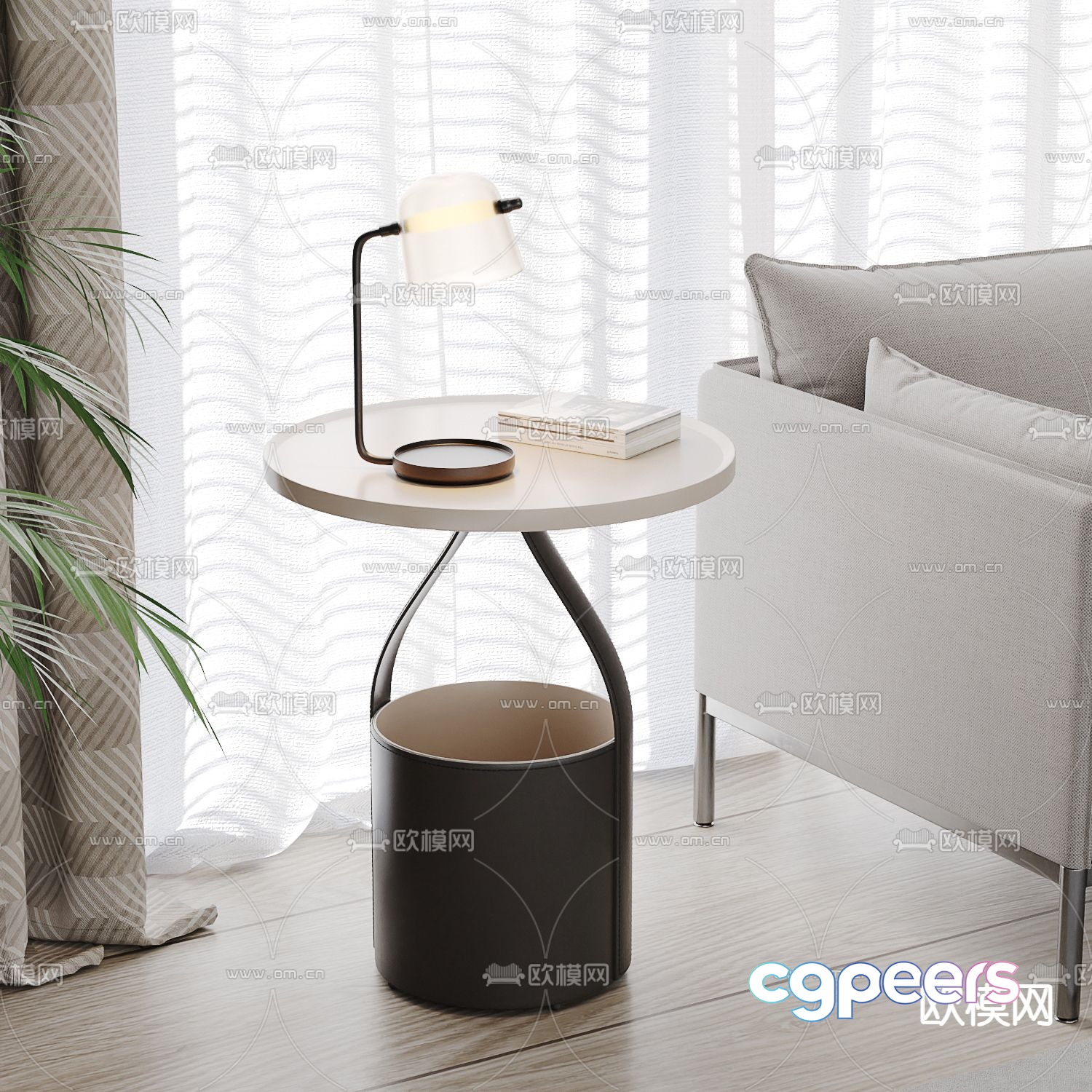 Modern round table side table angle table 3D model Modern round table side table angle table 3D model