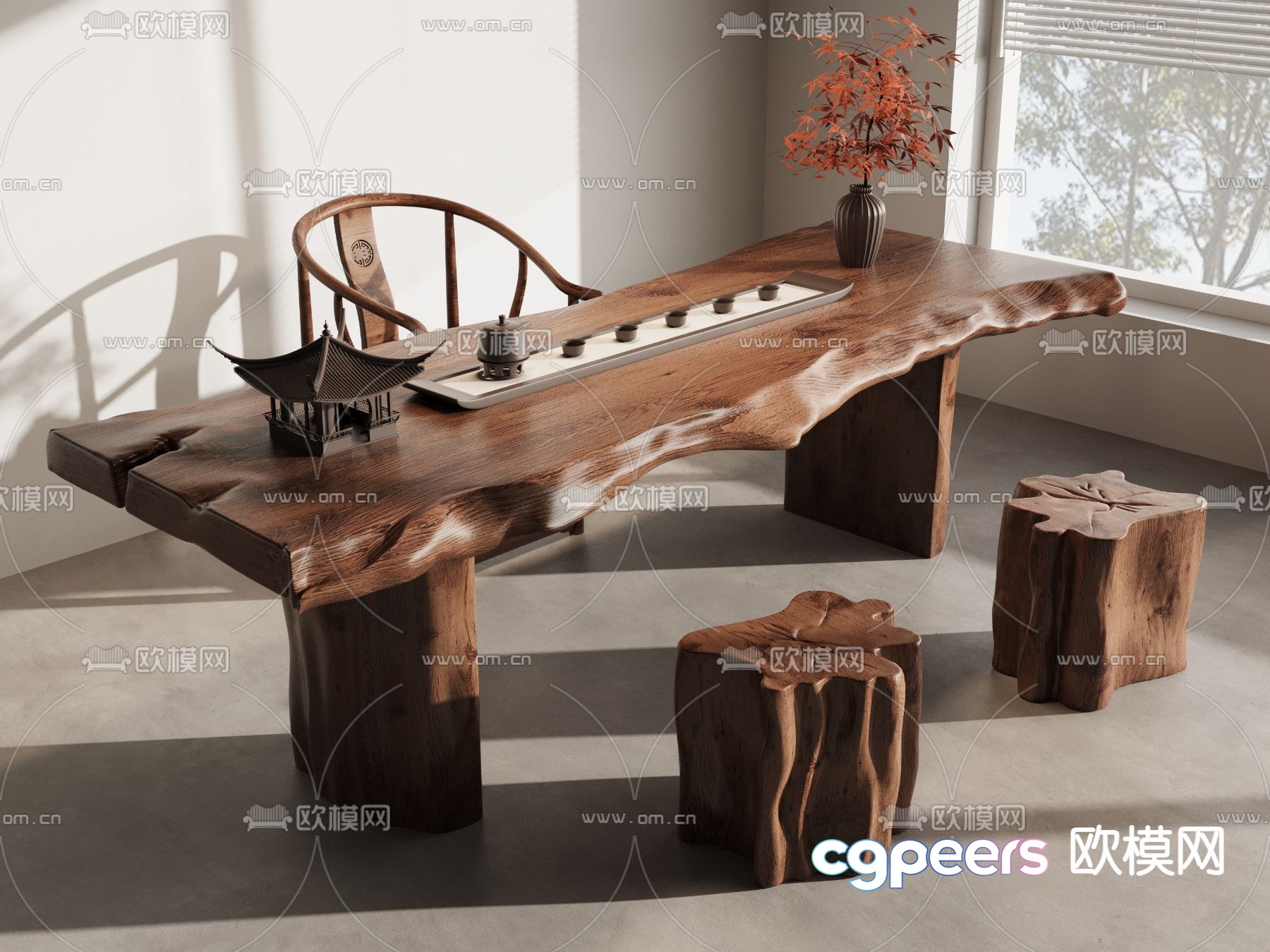 New Chinese style tea table tea table 3d model New Chinese style tea table tea table 3d model