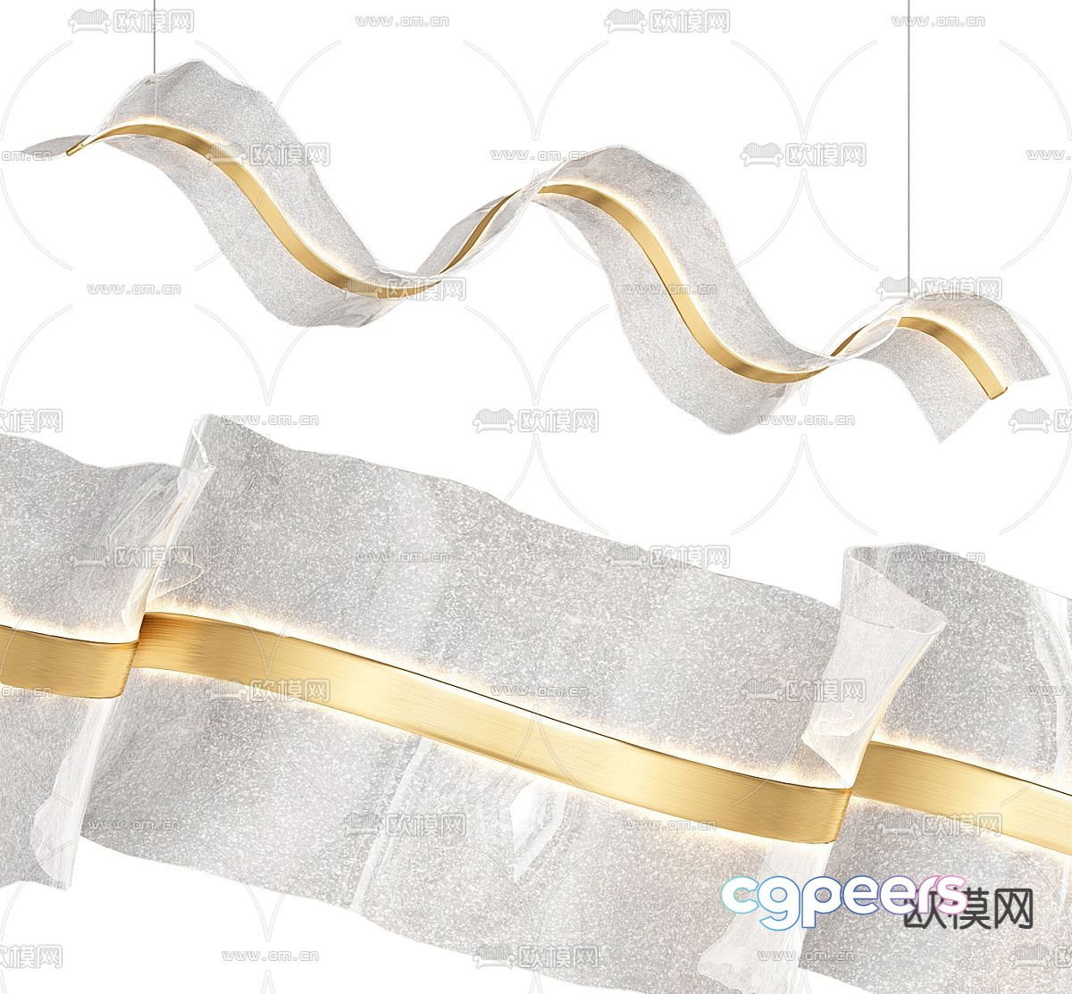 Streamer chandelier glass chandelier 3d model Streamer chandelier glass chandelier 3d model