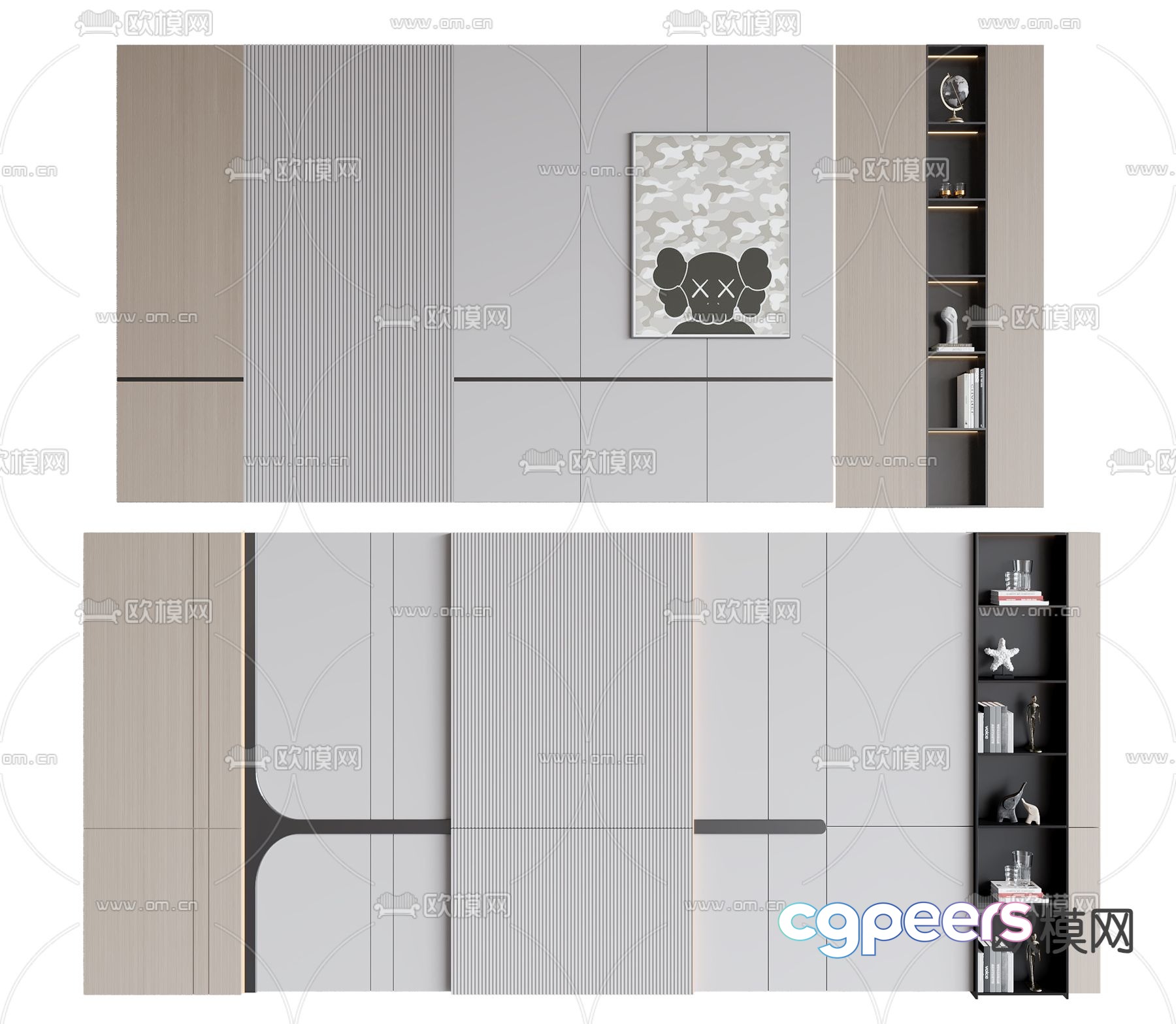 Modern background wall sofa background 3d model Modern background wall sofa background 3d model