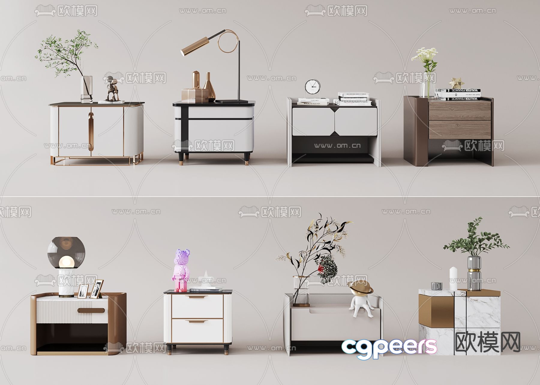 Modern bedside table 3d model Modern bedside table 3d model