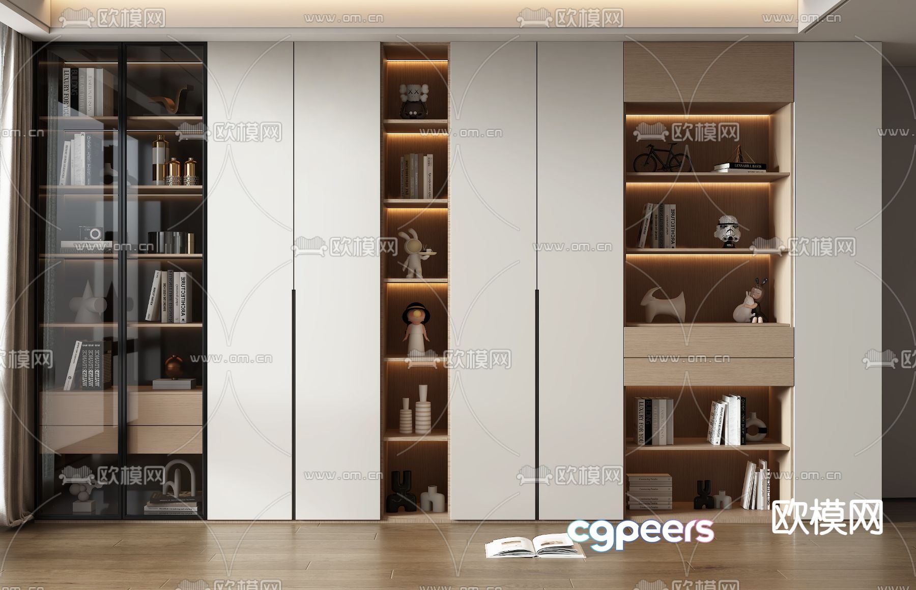 Modern bookcase display cabinet 3d model Modern bookcase display cabinet 3d model