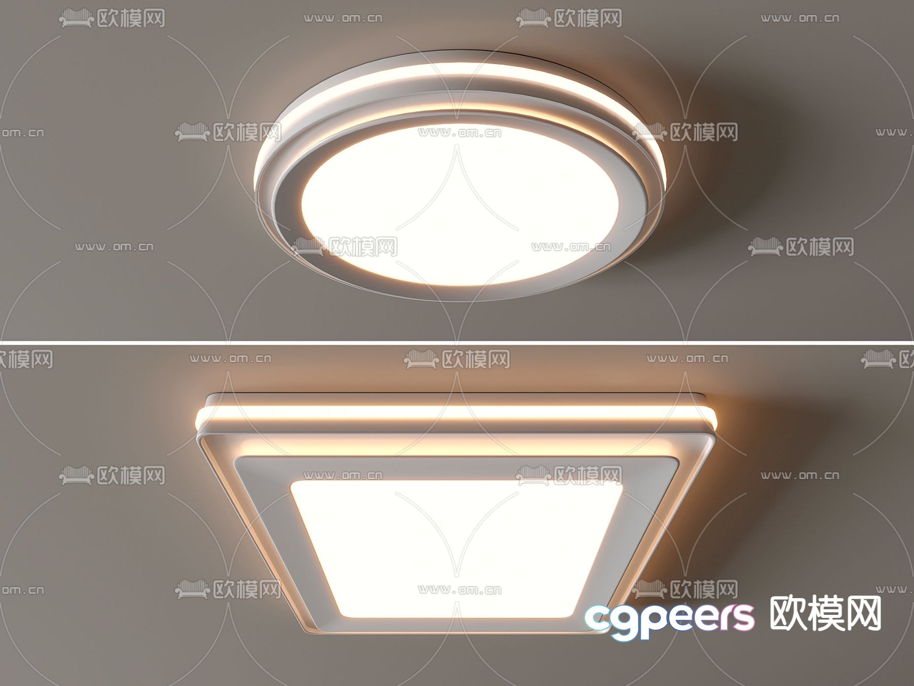 Square ceiling lamp Round ceiling lamp 3d model Square ceiling lamp Round ceiling lamp 3d model