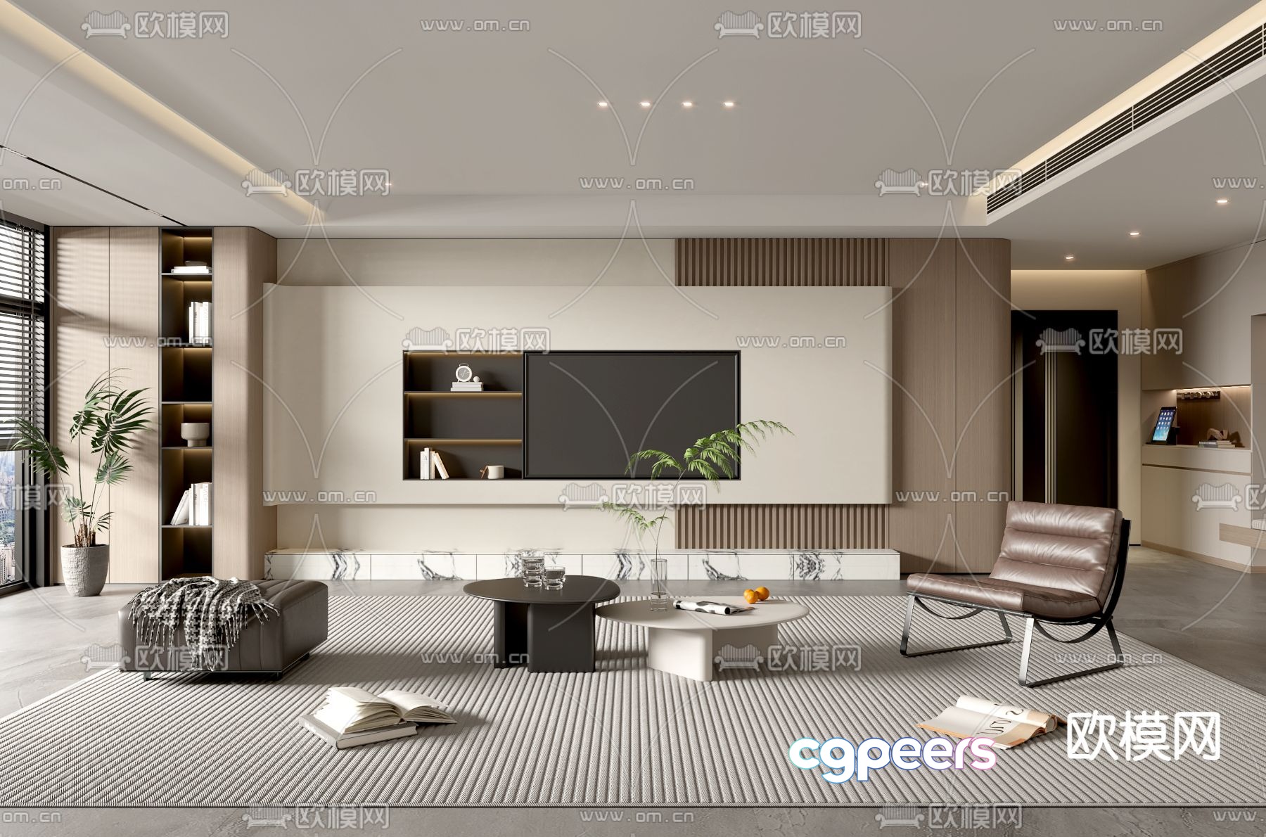 Modern living room 3d model Modern living room 3d model