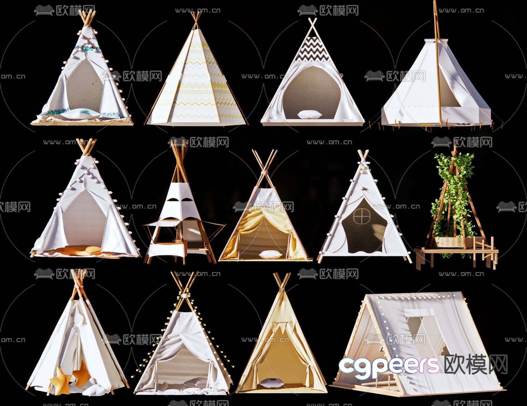 Camping tent triangular tent 3d model Camping tent triangular tent 3d model