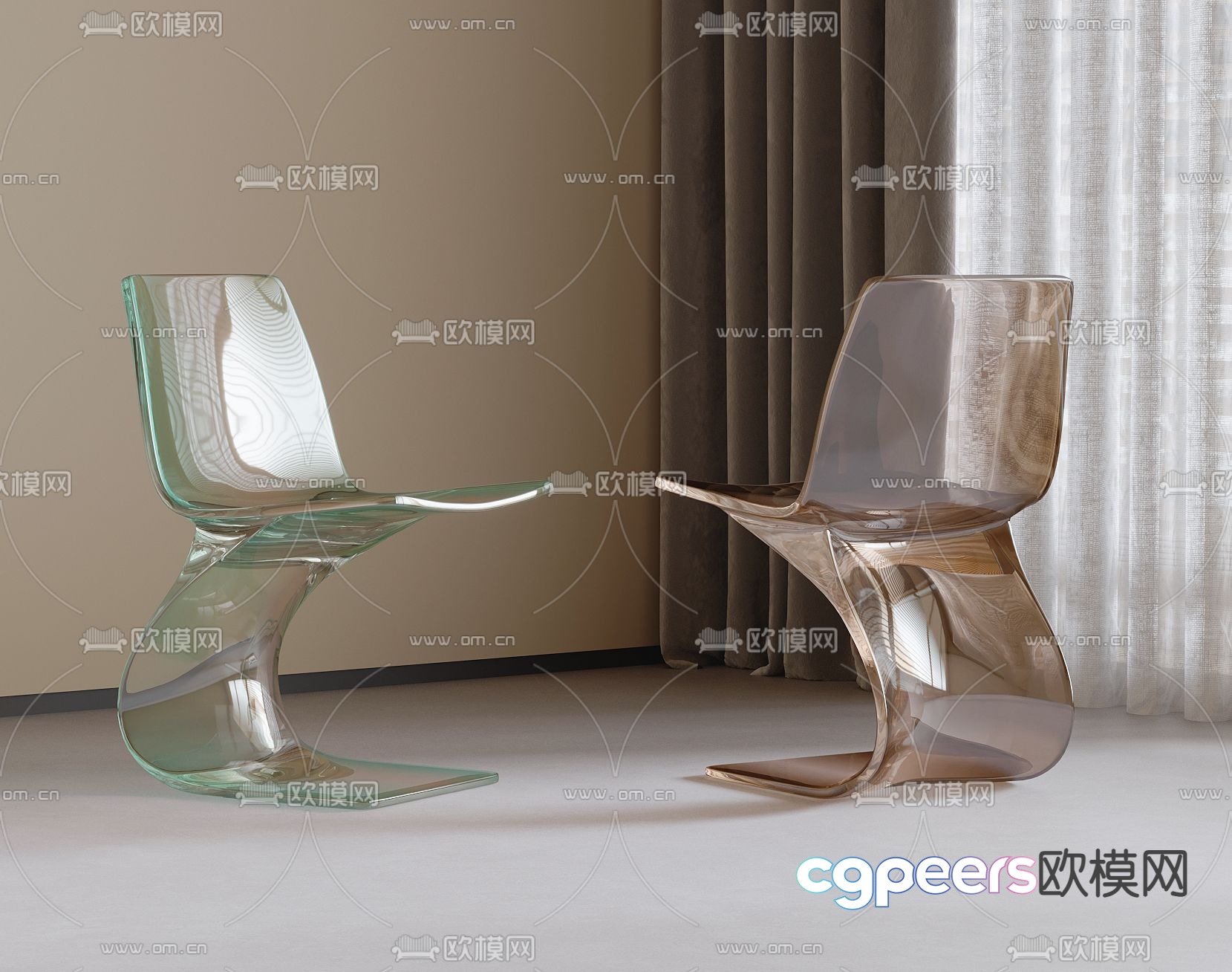 Acrylic chair dining chair 3d model Acrylic chair dining chair 3d model