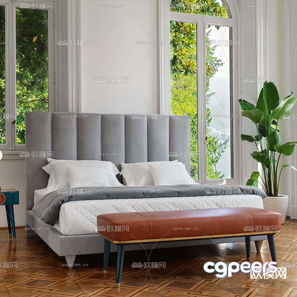 SCAPPINI modern double bed 3d model SCAPPINI modern double bed 3d model