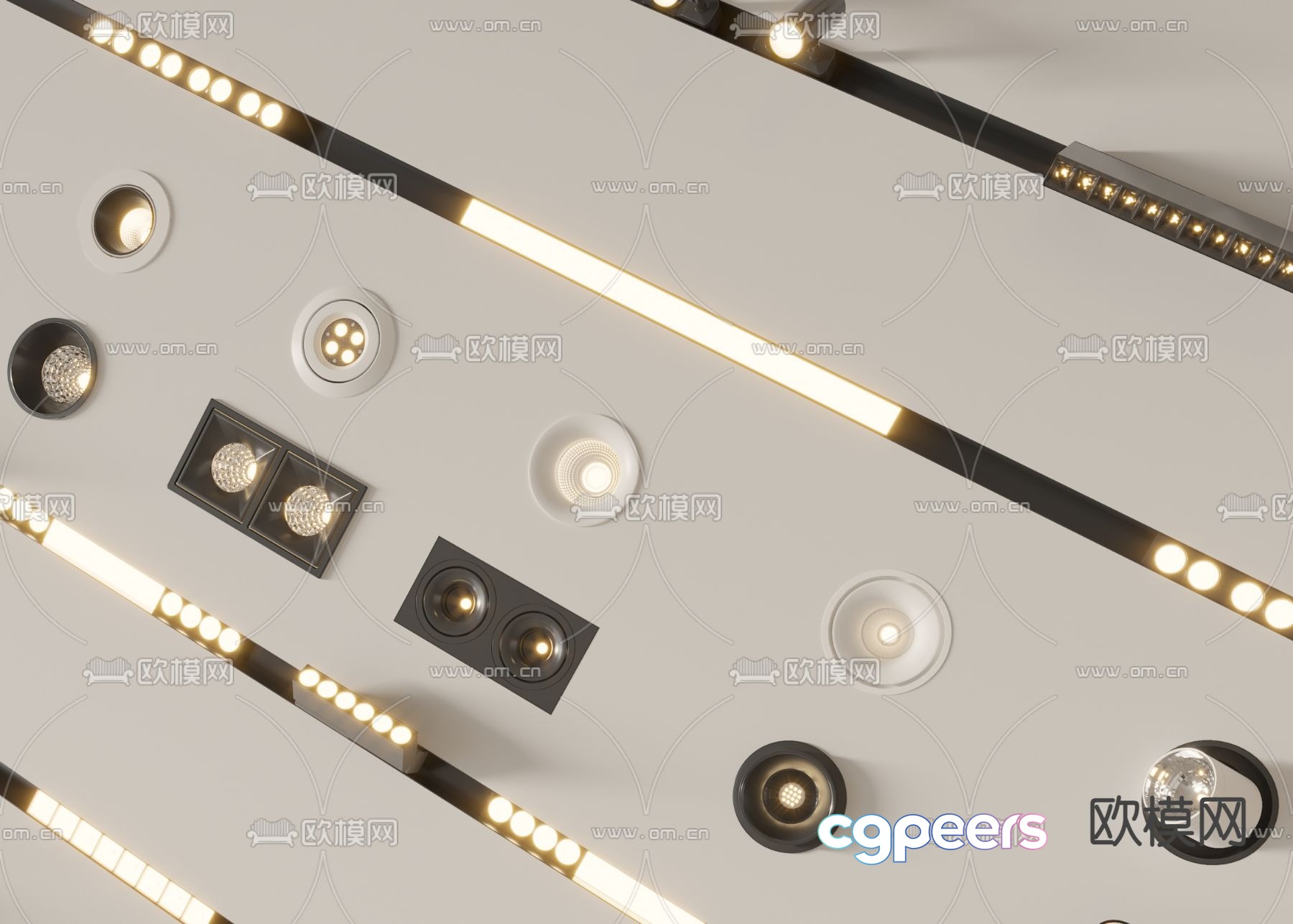 Magnetic lamp downlight spotlight track lamp 3d model Magnetic lamp downlight spotlight track lamp 3d model