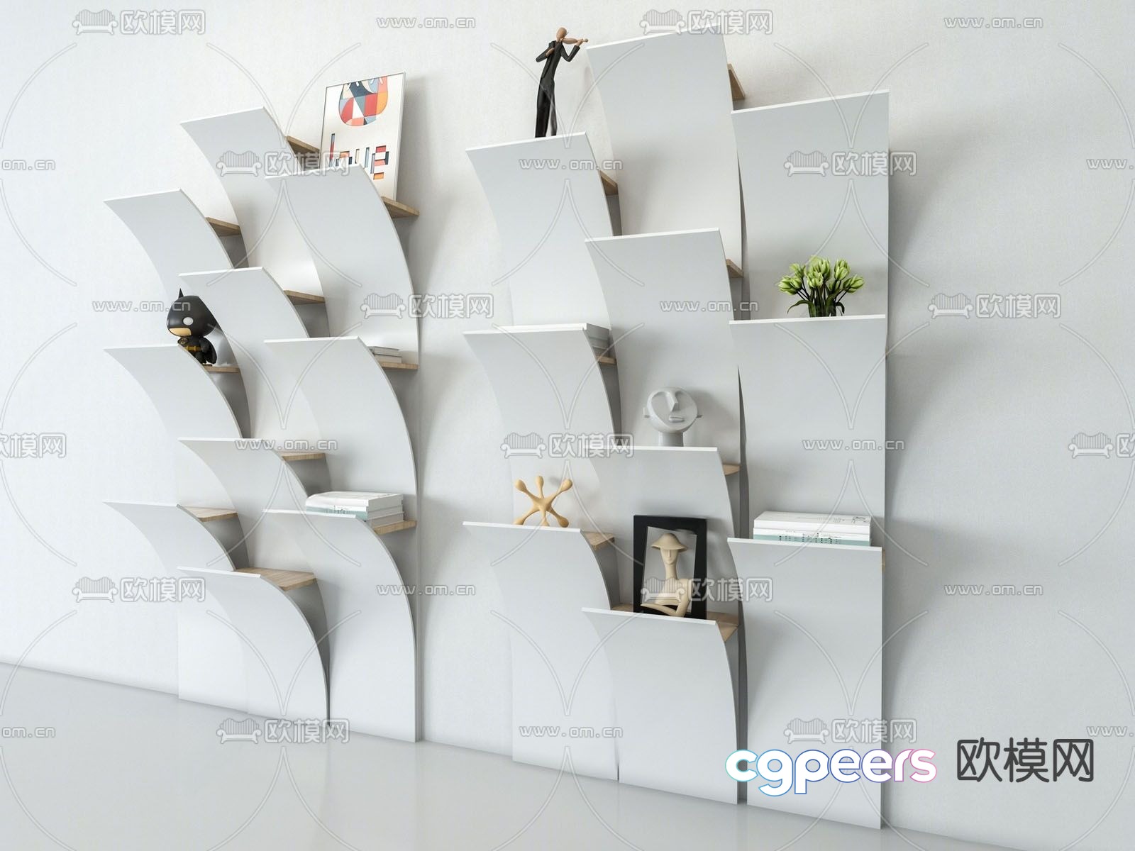 Creative bookshelf storage rack 3d model Creative bookshelf storage rack 3d model