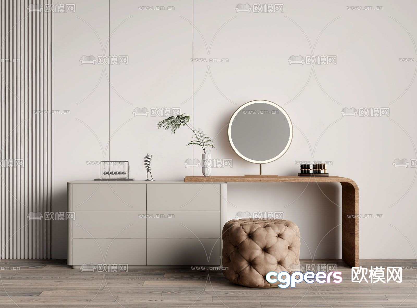 Modern dressing table 3d model Modern dressing table 3d model