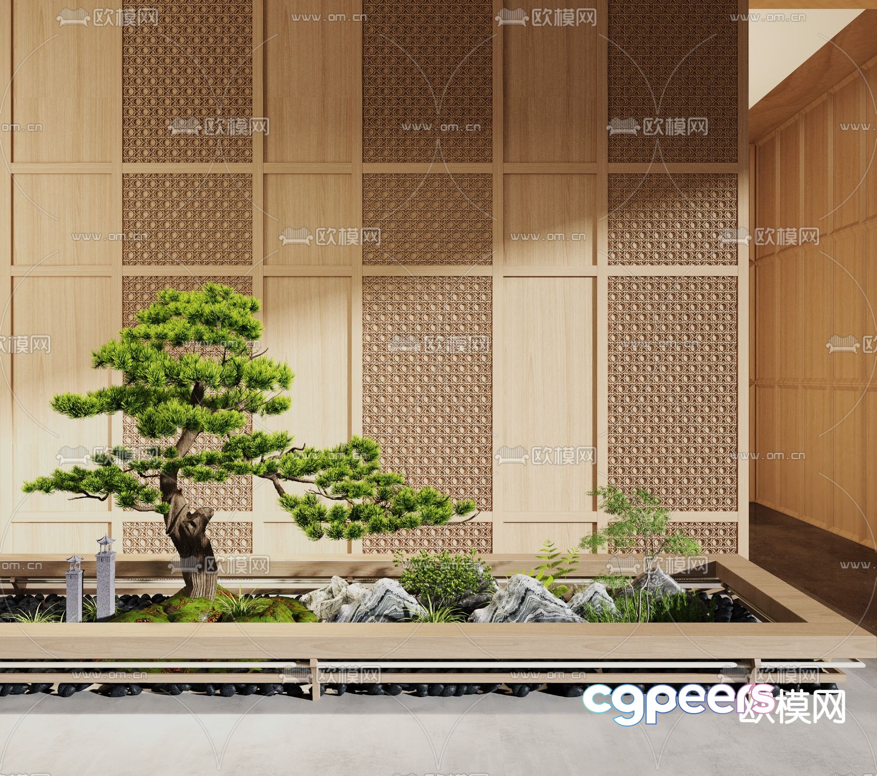 Landscape sketch pine tree landscaping 3D model Landscape sketch pine tree landscaping 3D model