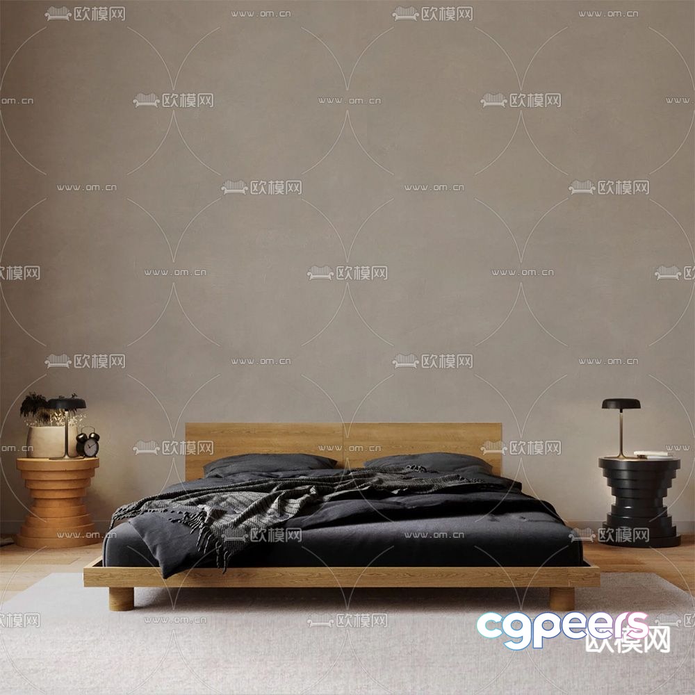SIJU wabi-sabi double bed 3d model SIJU wabi-sabi double bed 3d model