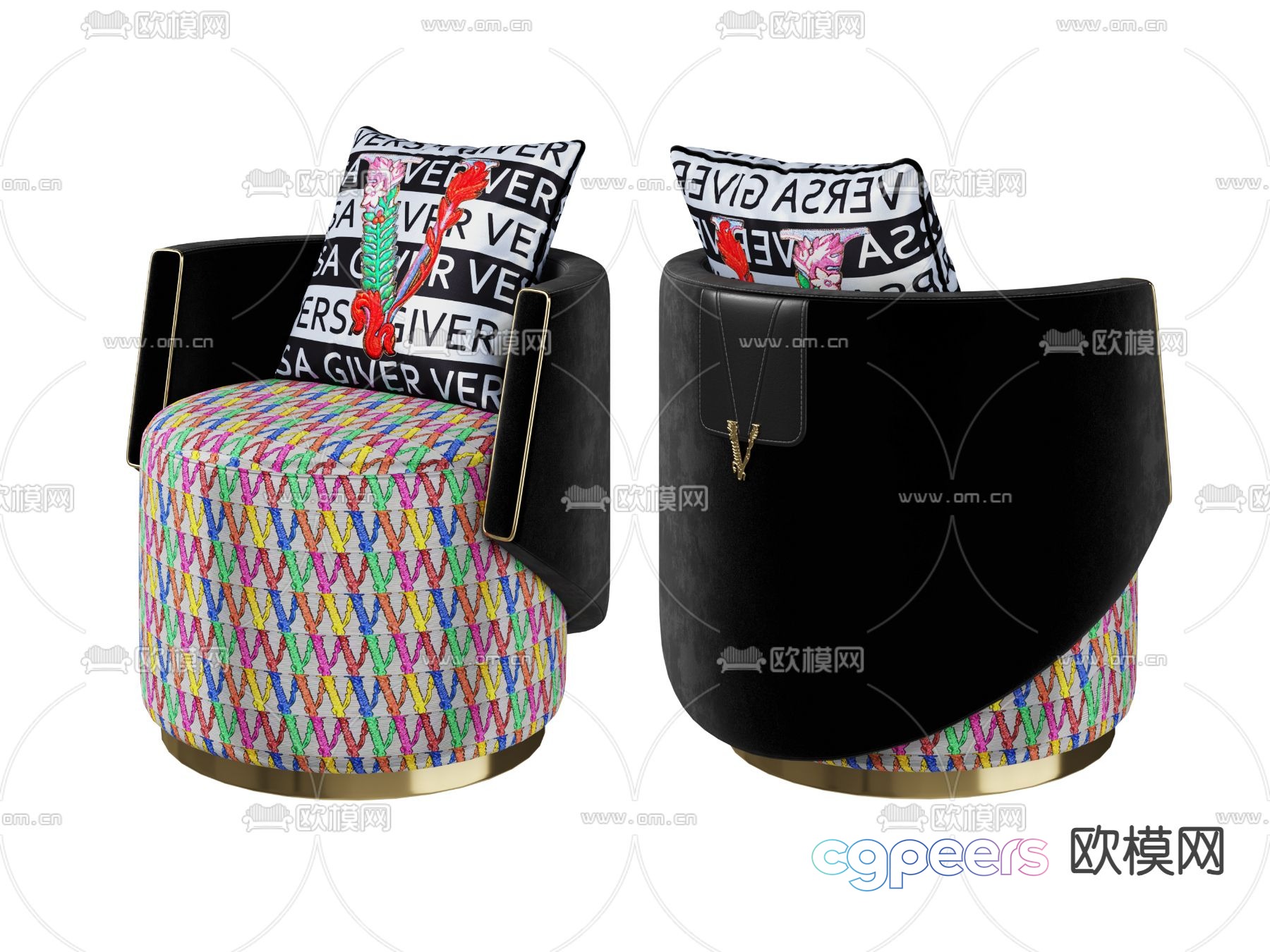Versace single sofa 3d model Versace single sofa 3d model