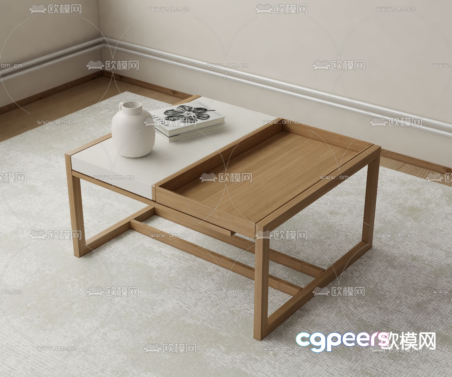 Square coffee table log coffee table 3d model Square coffee table log coffee table 3d model