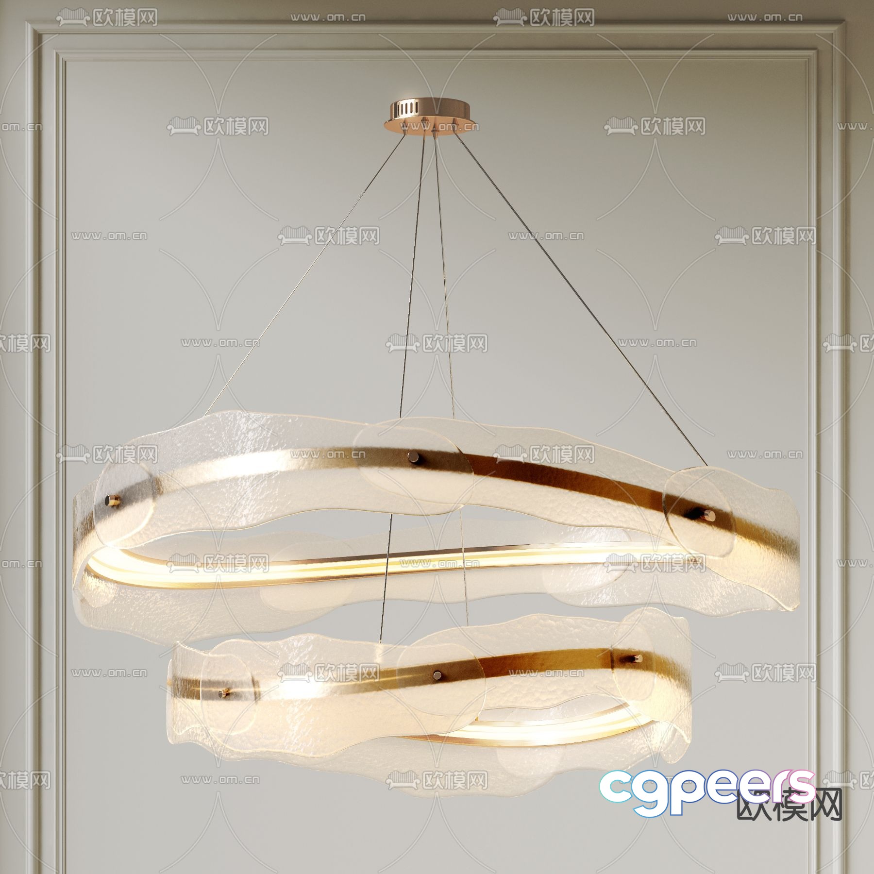 Light luxury chandelier ring chandelier 3d model Light luxury chandelier ring chandelier 3d model