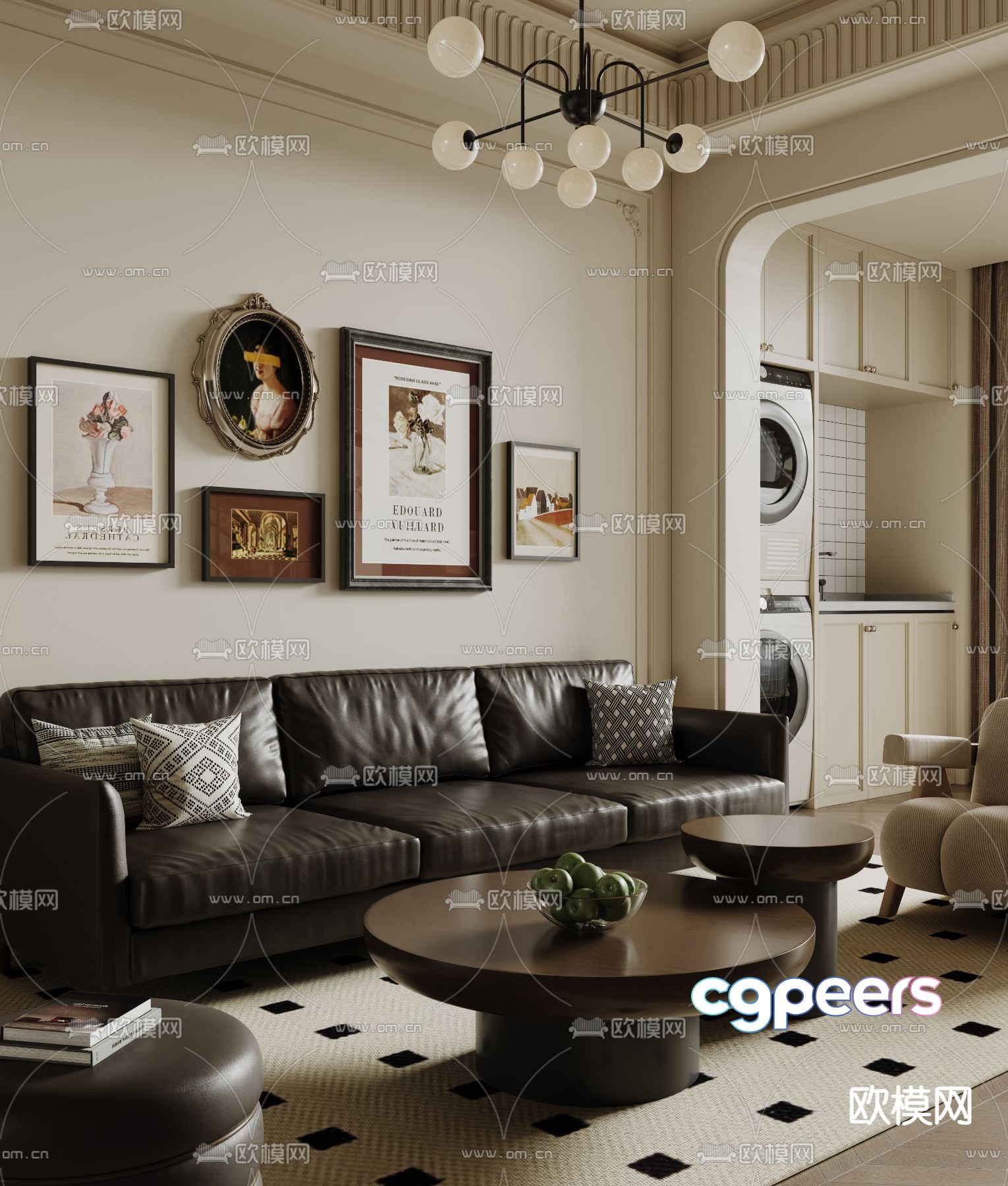 French living room 3d model French living room 3d model
