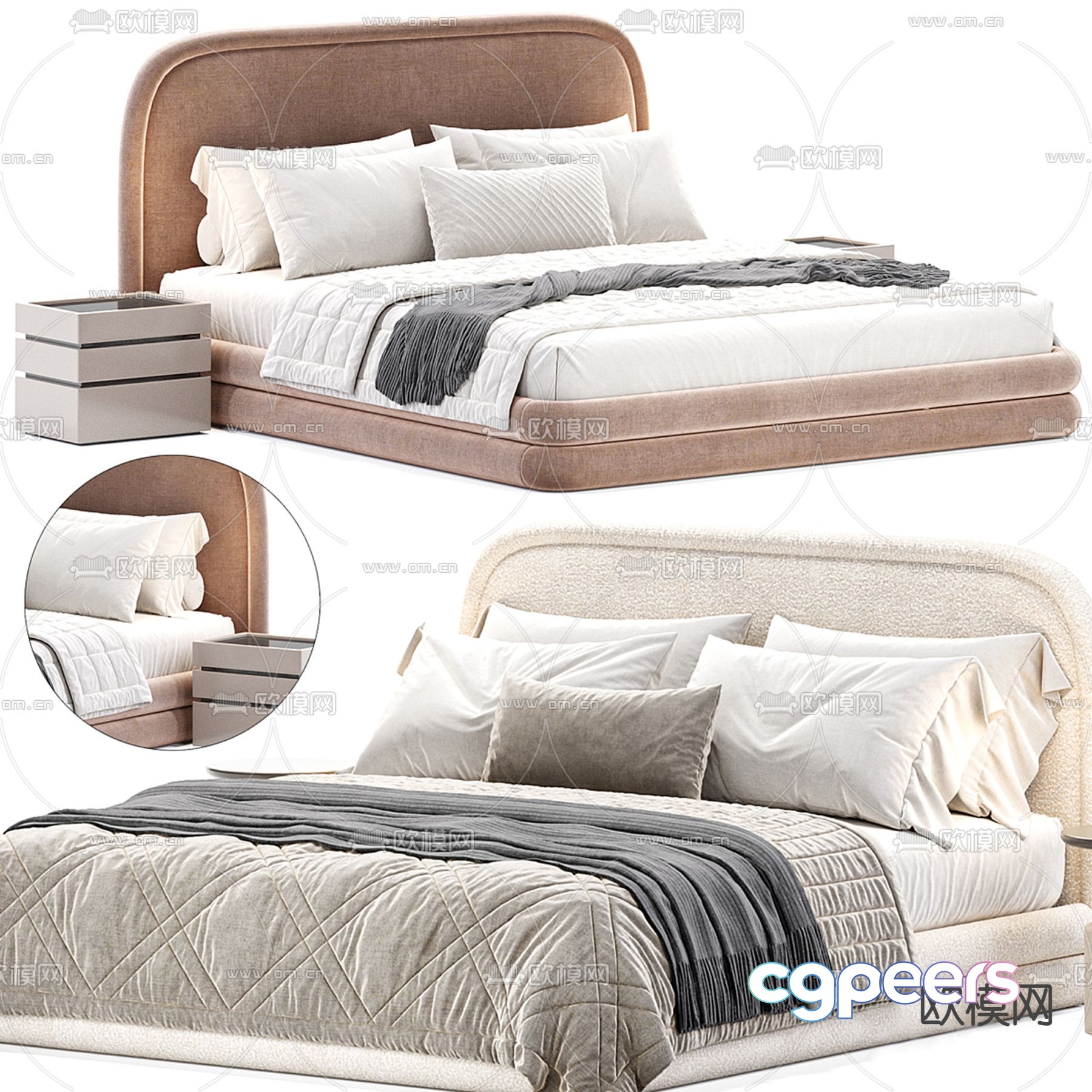 La Redoute double bed 3d model La Redoute double bed 3d model