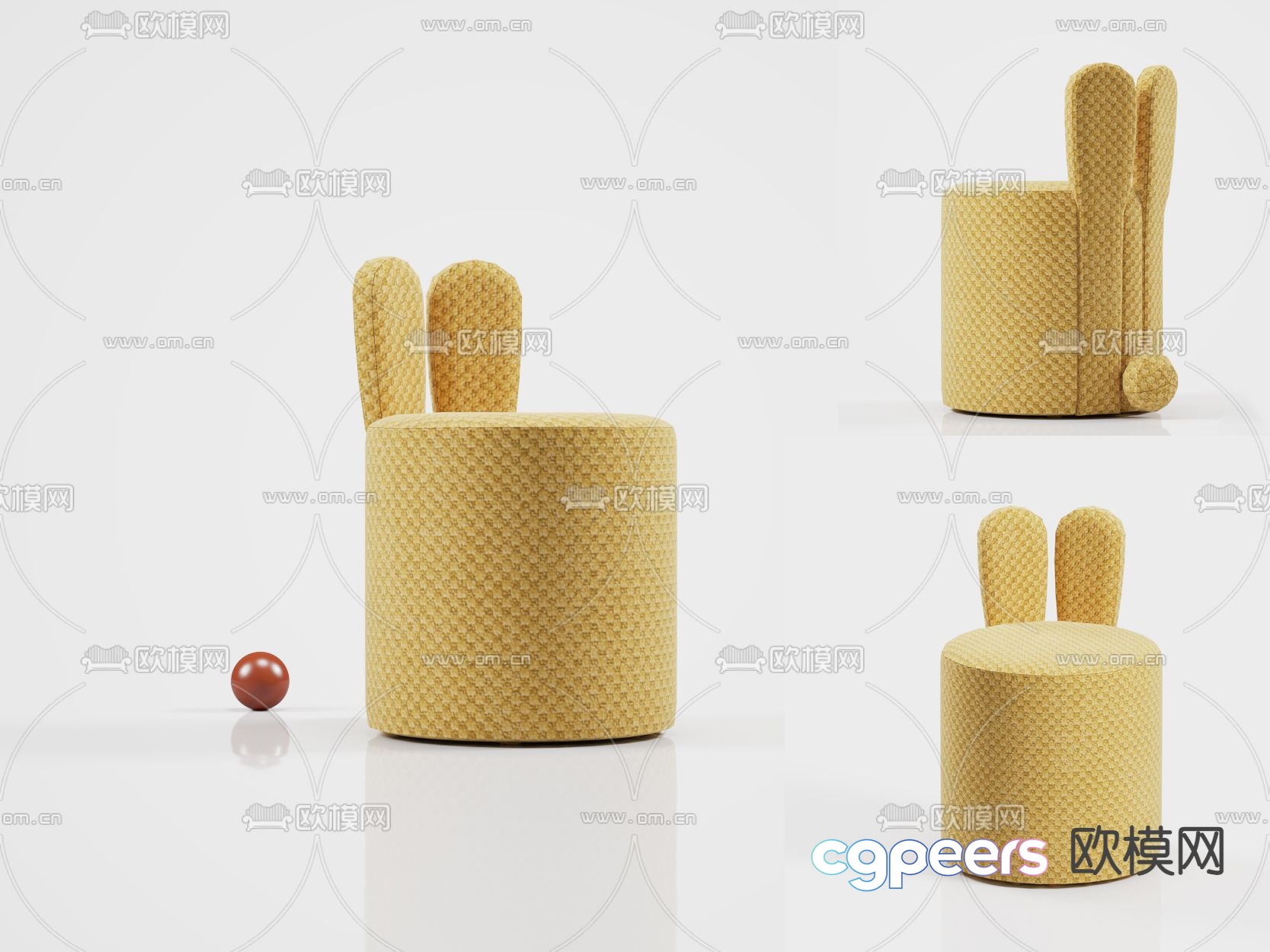 Internet celebrity stool sofa stool dressing stool 3d model Internet celebrity stool sofa stool dressing stool 3d model