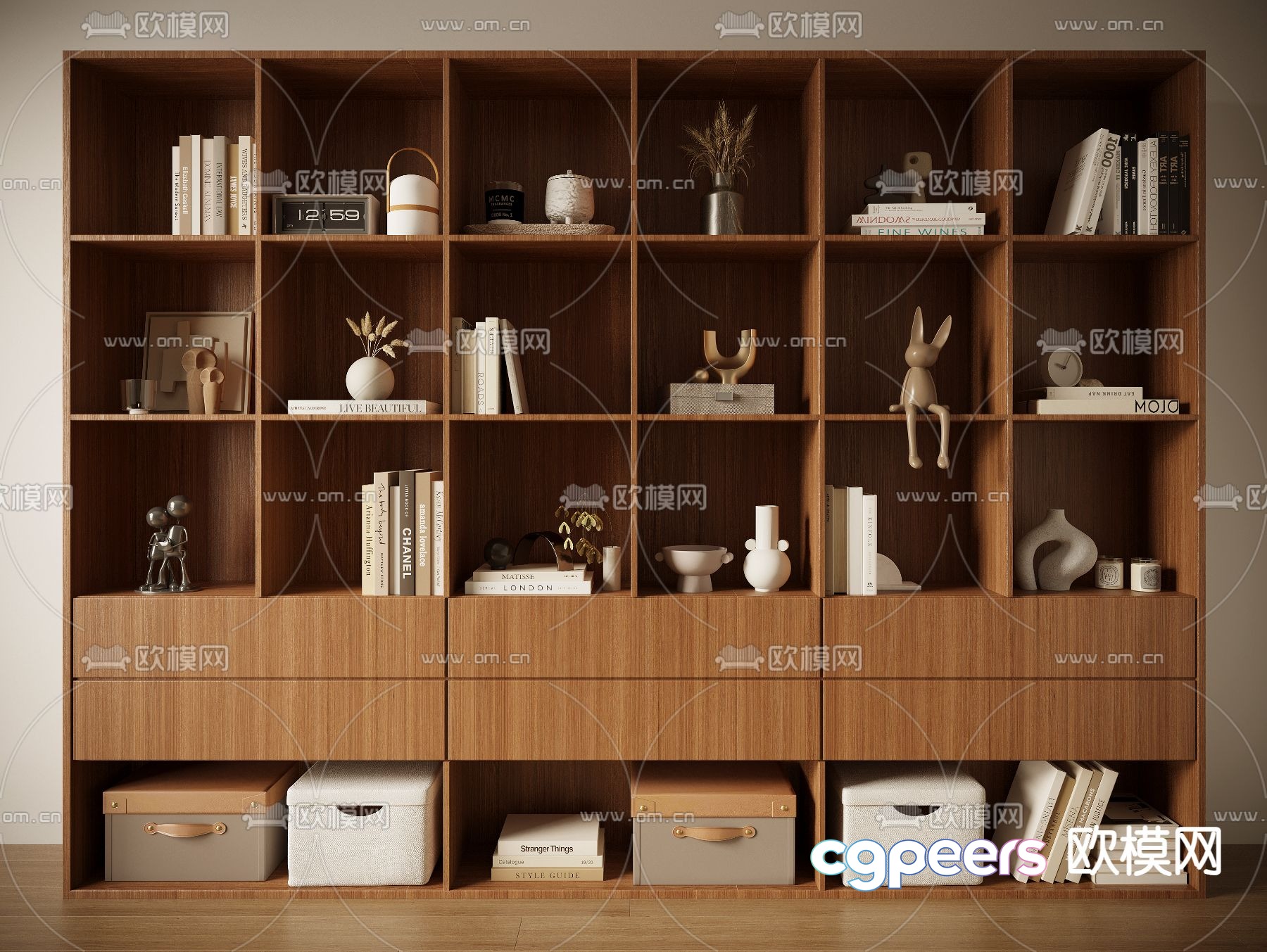 Middle-aged bookcase bookshelf 3D model Middle-aged bookcase bookshelf 3D model