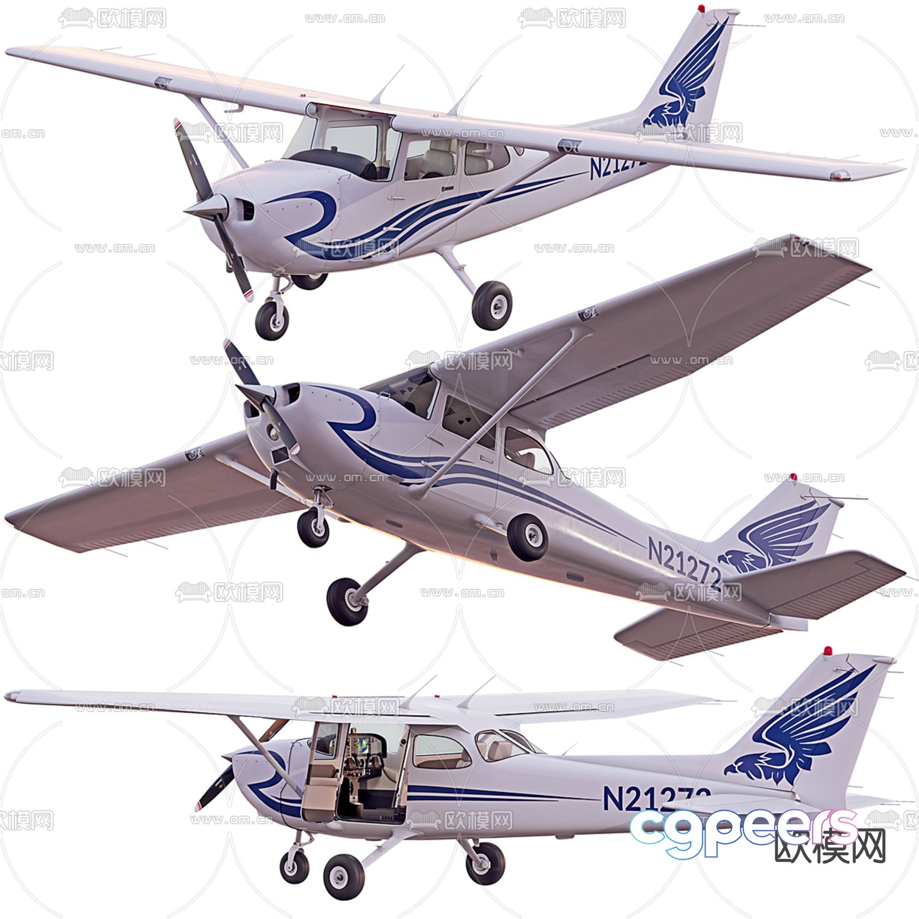 cessna 172 light aircraft helicopter 3d model cessna 172 light aircraft helicopter 3d model