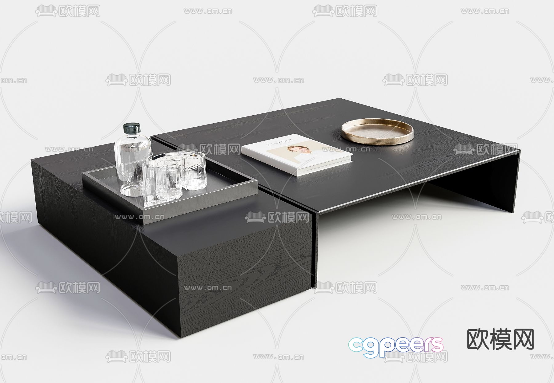 Block combination coffee table 3D model Block combination coffee table 3D model