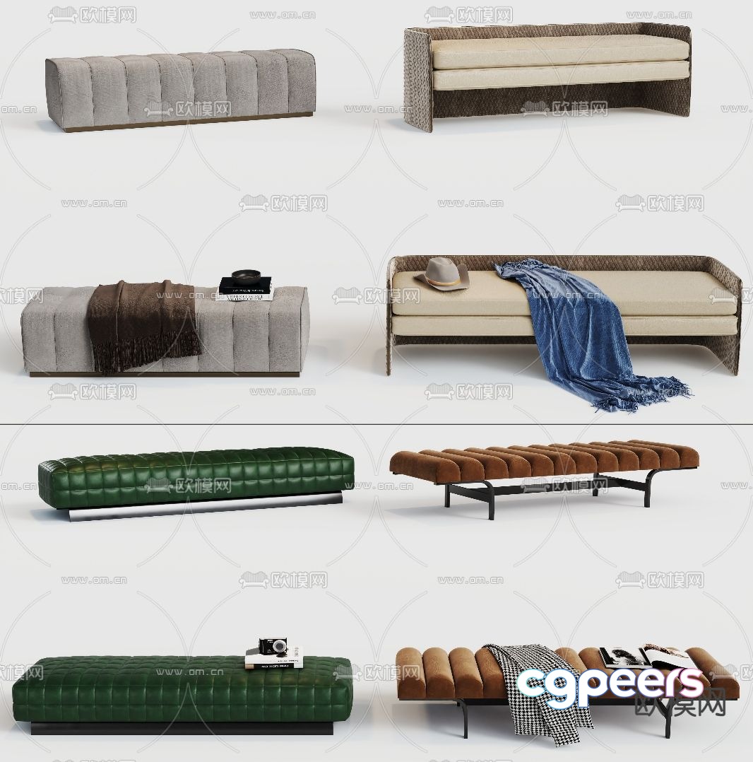 Modern stool bed end stool bench shoe changing stool 3d model Modern stool bed end stool bench shoe changing stool 3d model