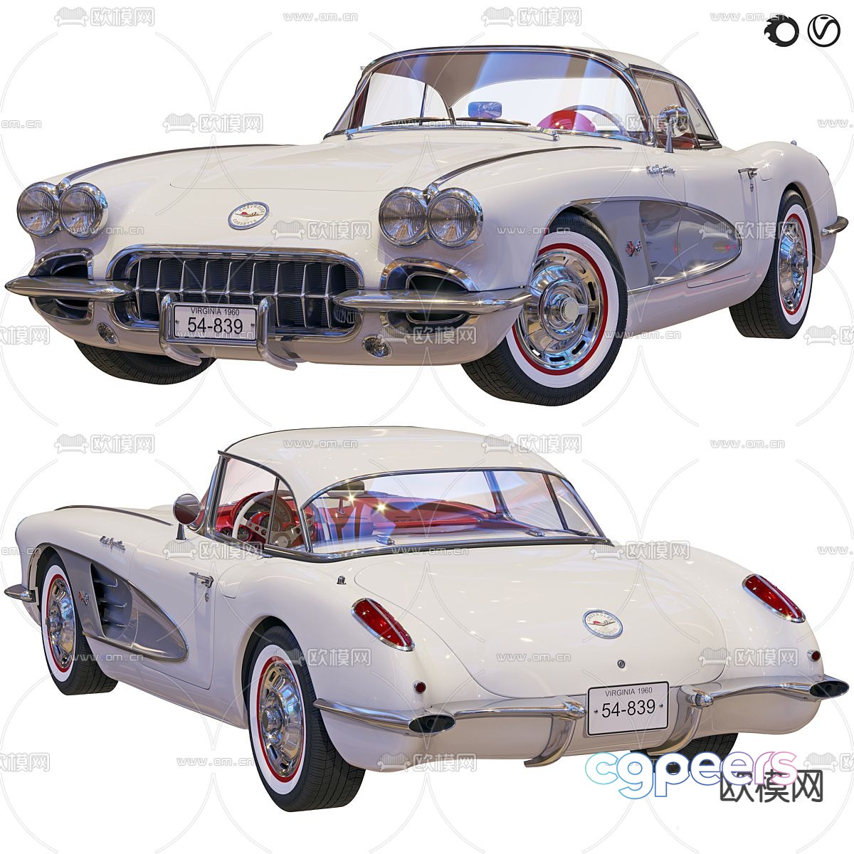 Chevrolet retro sedan car 3d model Chevrolet retro sedan car 3d model