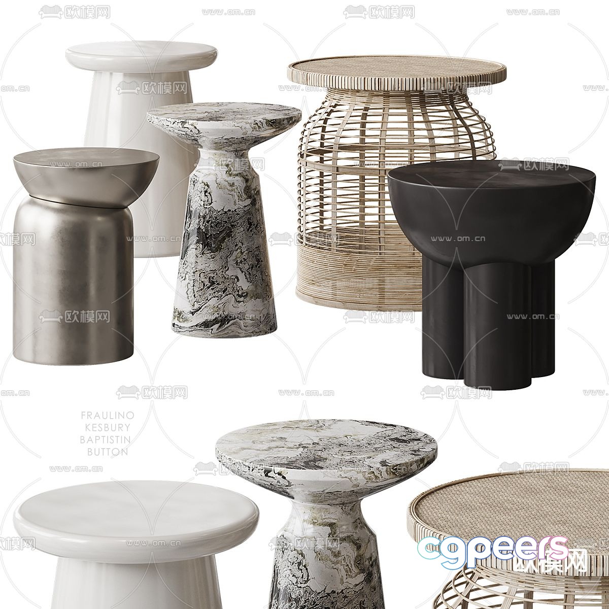 Simple coffee table corner table round table 3D model Simple coffee table corner table round table 3D model