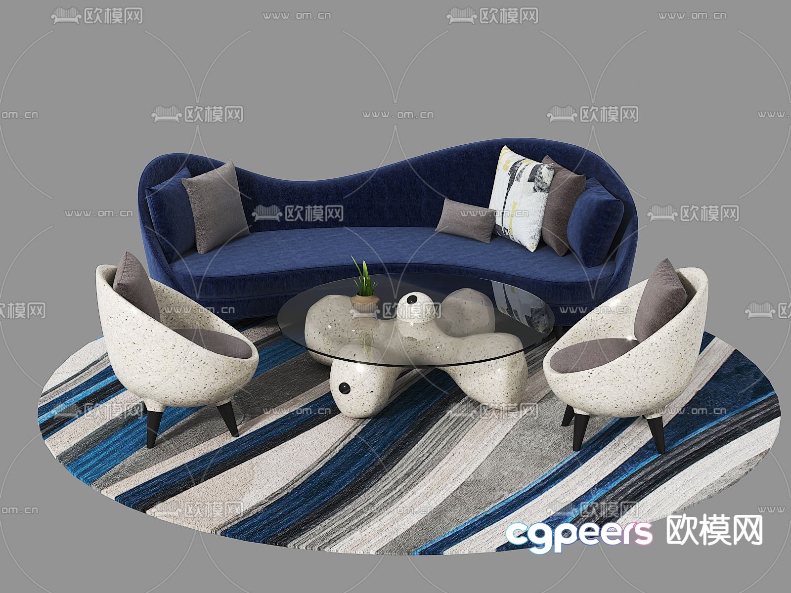 Modular sofa leisure sofa 3d model Modular sofa leisure sofa 3d model