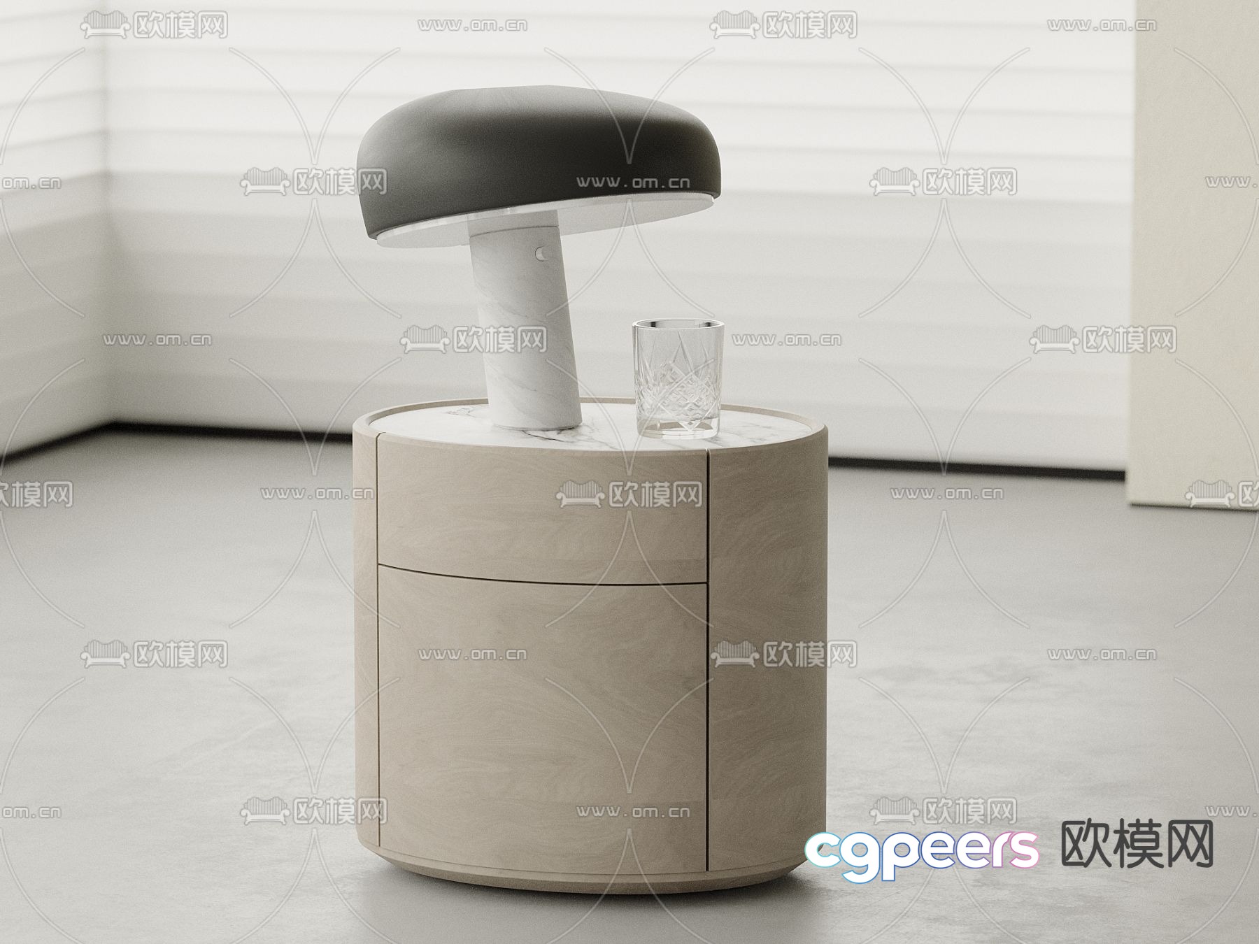 Modern bedside table 3d model Modern bedside table 3d model