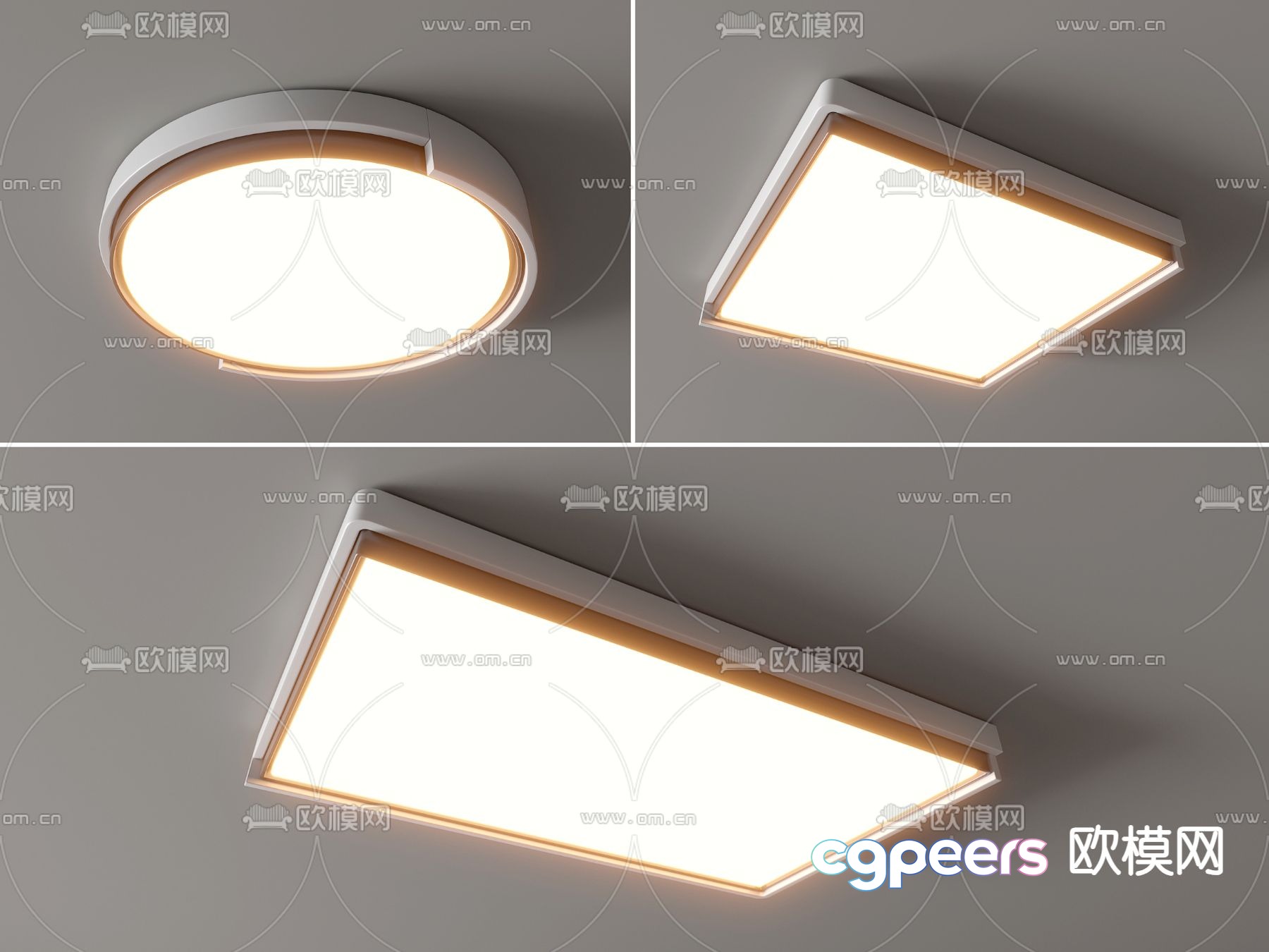 Square ceiling lamp Round ceiling lamp 3d model Square ceiling lamp Round ceiling lamp 3d model