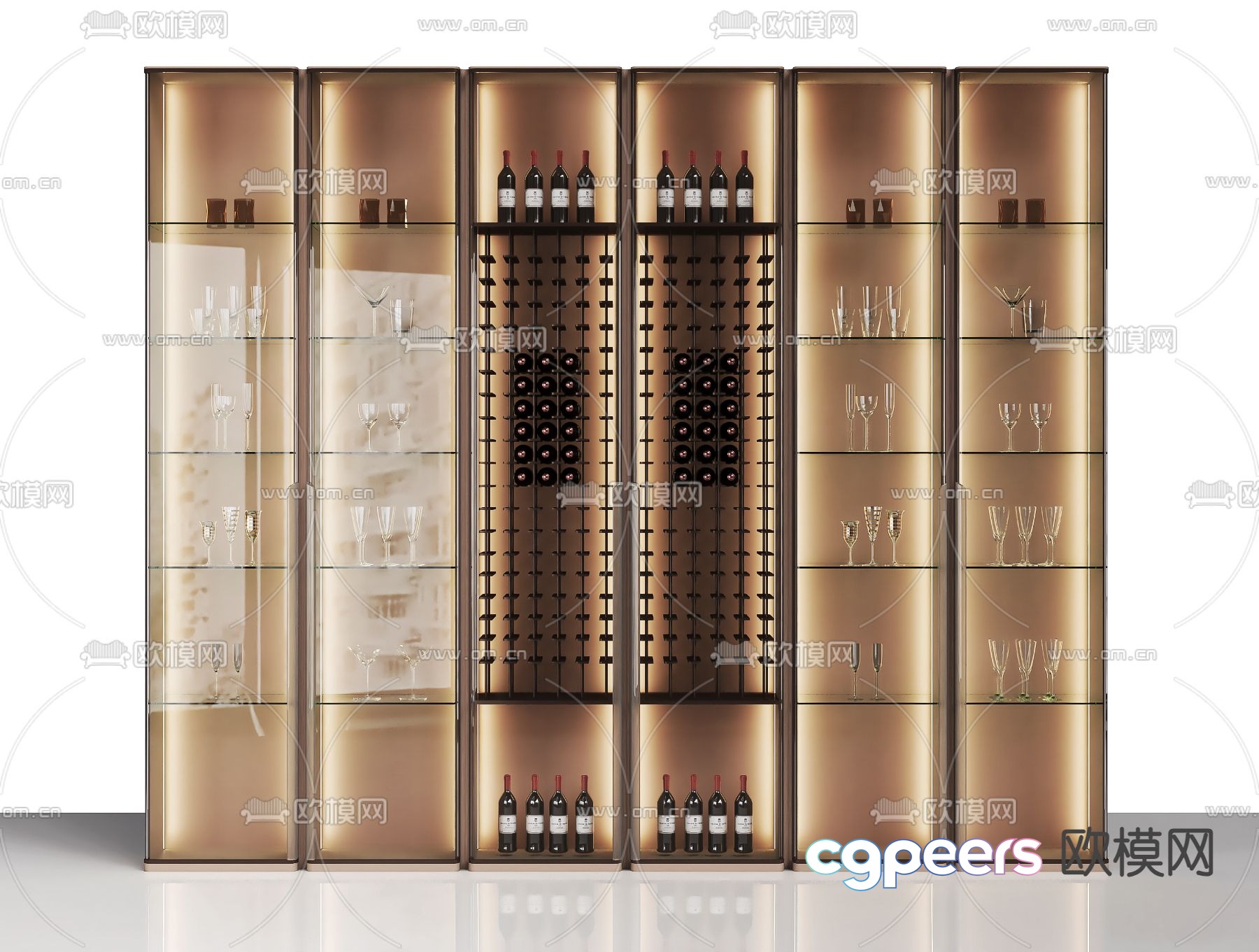 Glass wine cabinet 3d model Glass wine cabinet 3d model