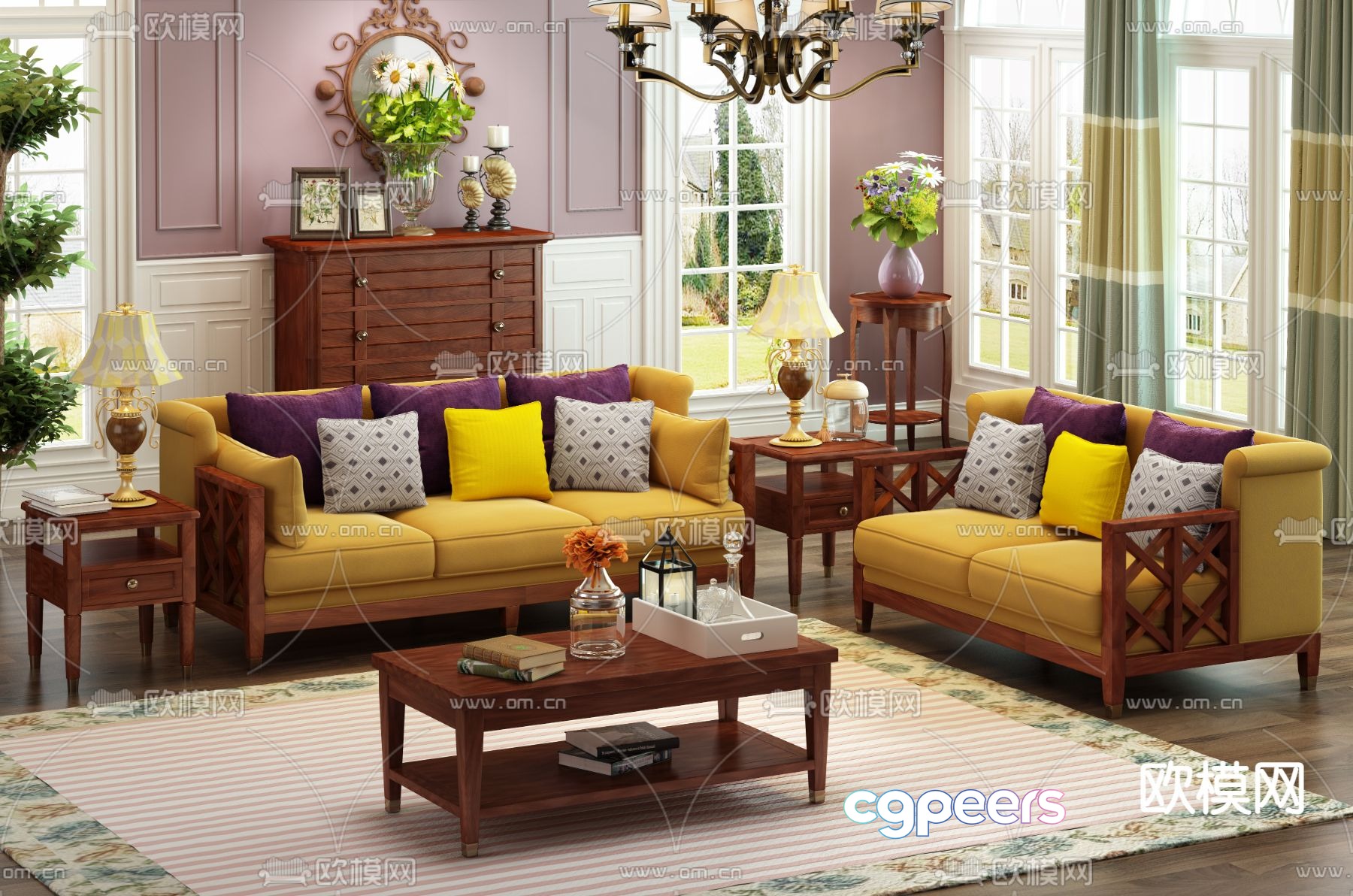American modular sofa 3d model American modular sofa 3d model