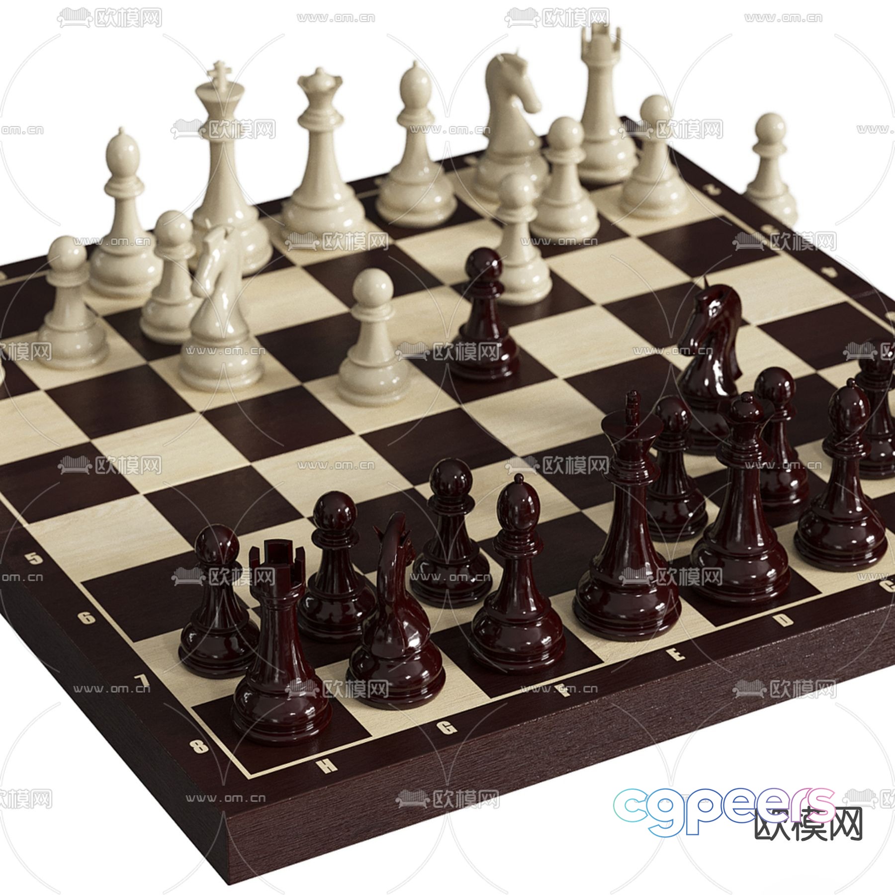 chess board 3d model chess board 3d model