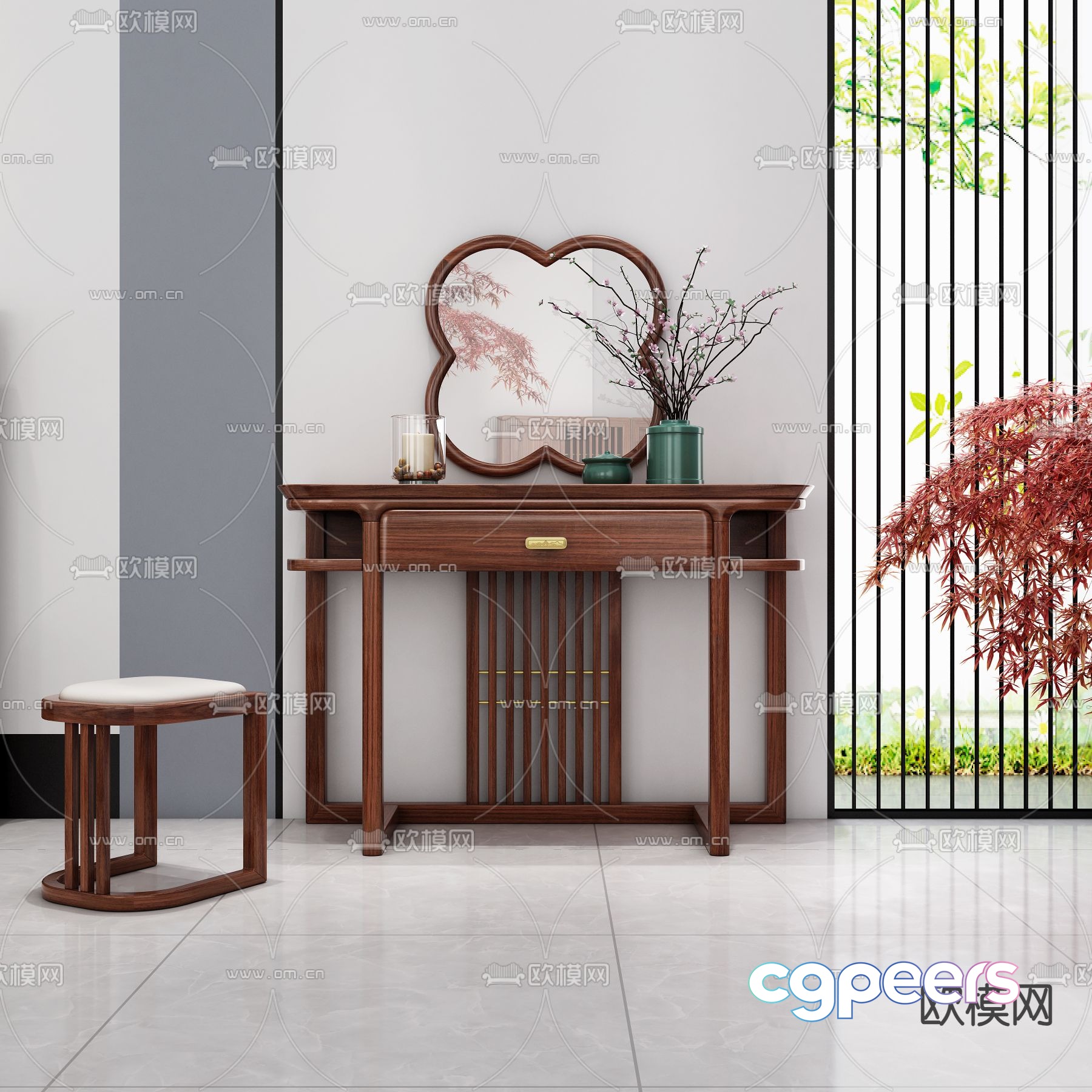 Chinese dressing table 3d model Chinese dressing table 3d model