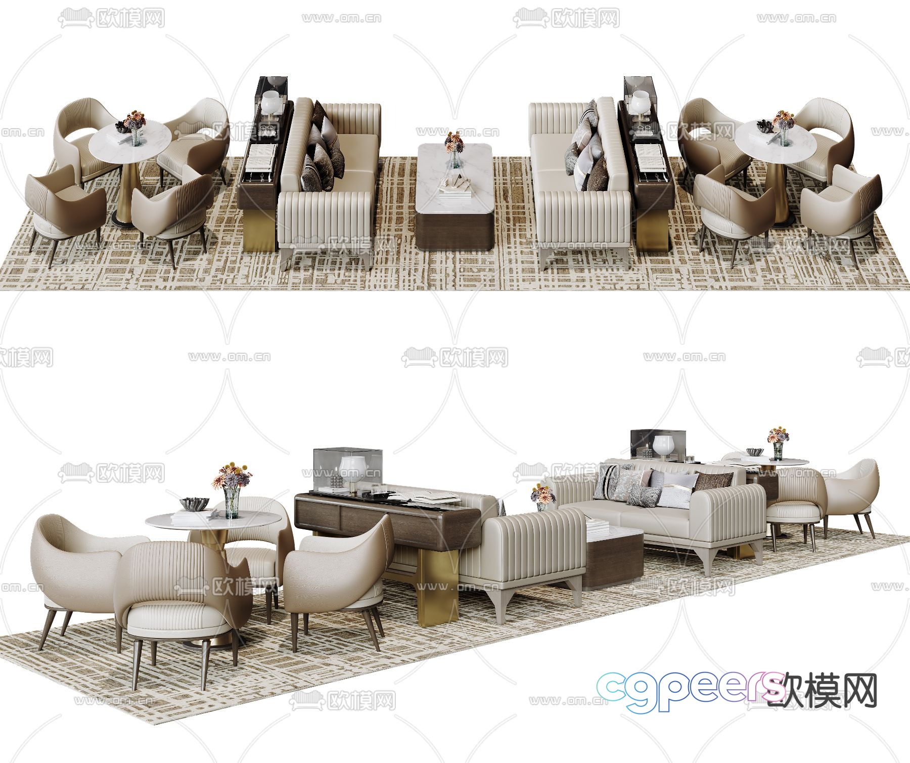 Card seat sofa negotiation table and chairs reception sofa leisure table and chairs 3D model Card seat sofa negotiation table and chairs reception sofa leisure table and chairs 3D model
