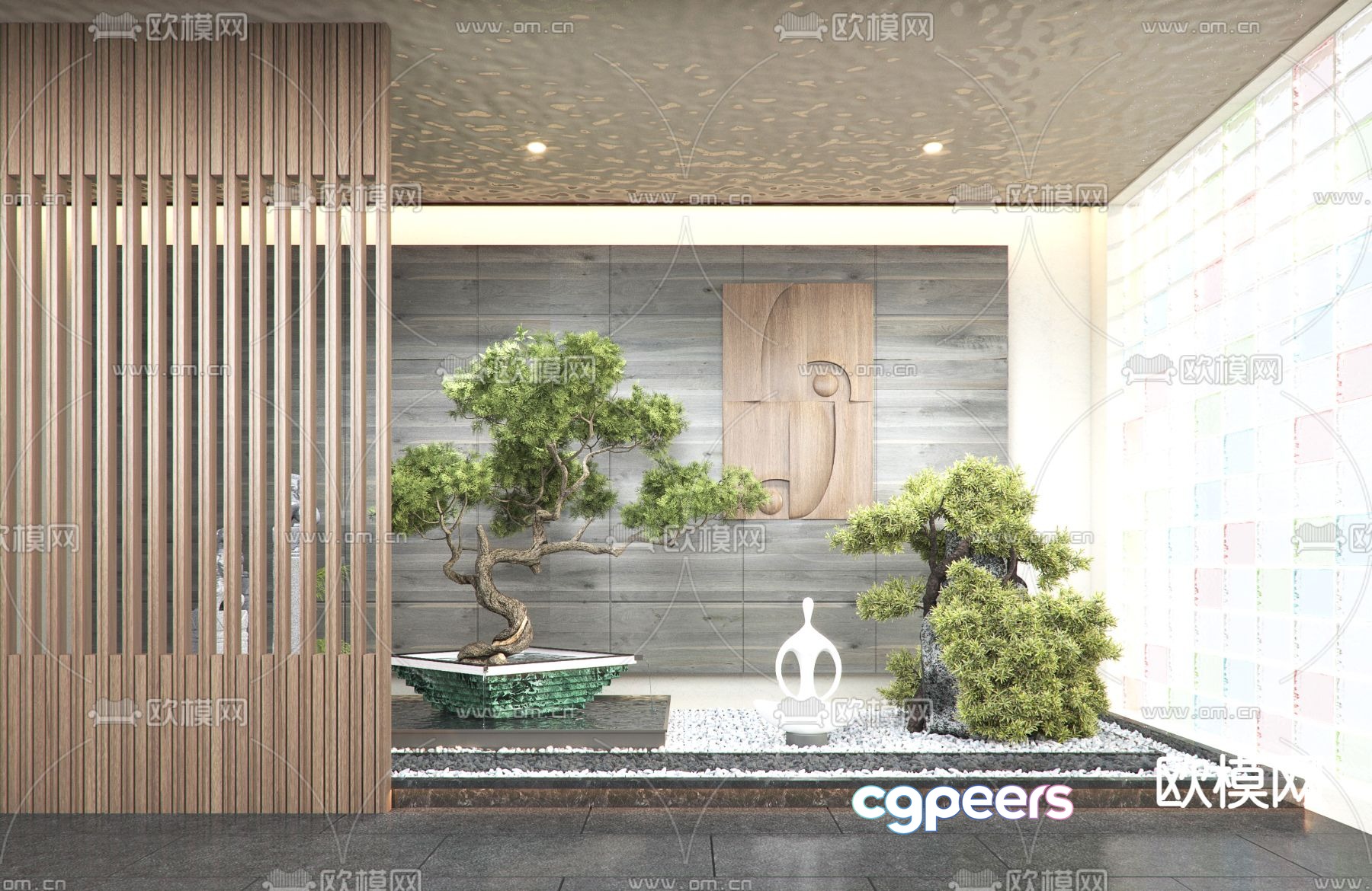 Lobby installation landscape sketch 3D model Lobby installation landscape sketch 3D model