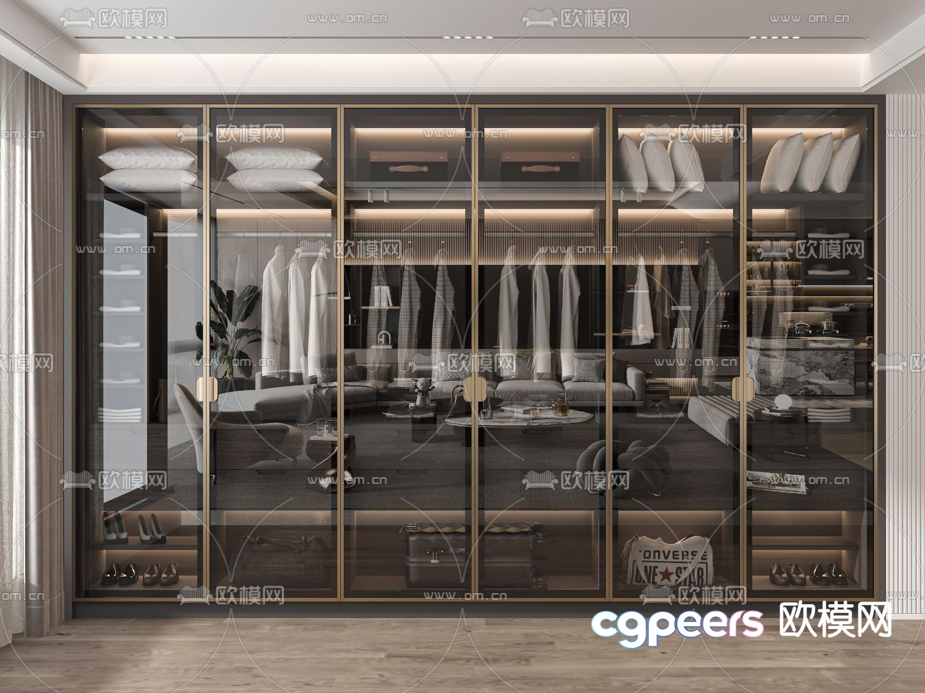 Glass wardrobe 3d model Glass wardrobe 3d model