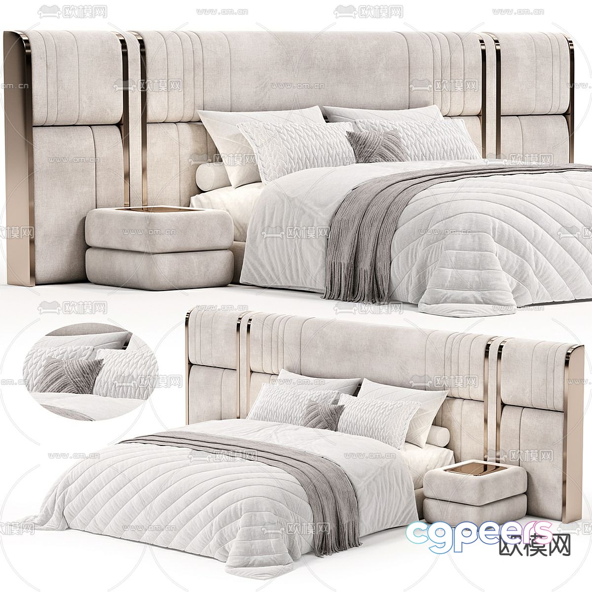 Nova XL double bed 3d model Nova XL double bed 3d model