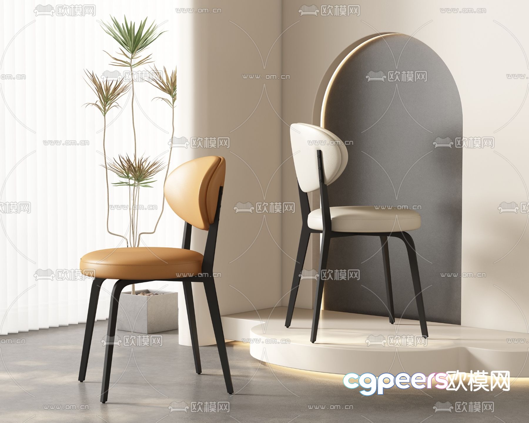 leather chair dining chair 3d model leather chair dining chair 3d model