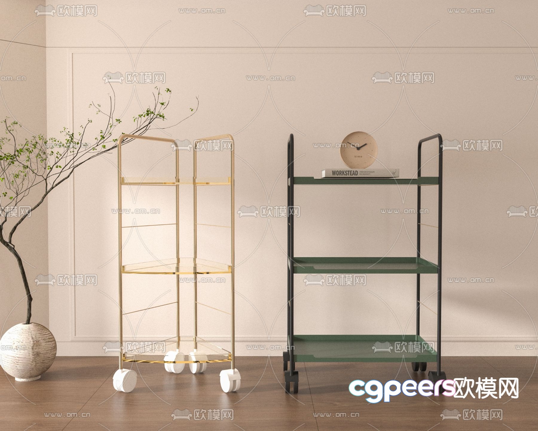 Cart corner table side table 3D model Cart corner table side table 3D model
