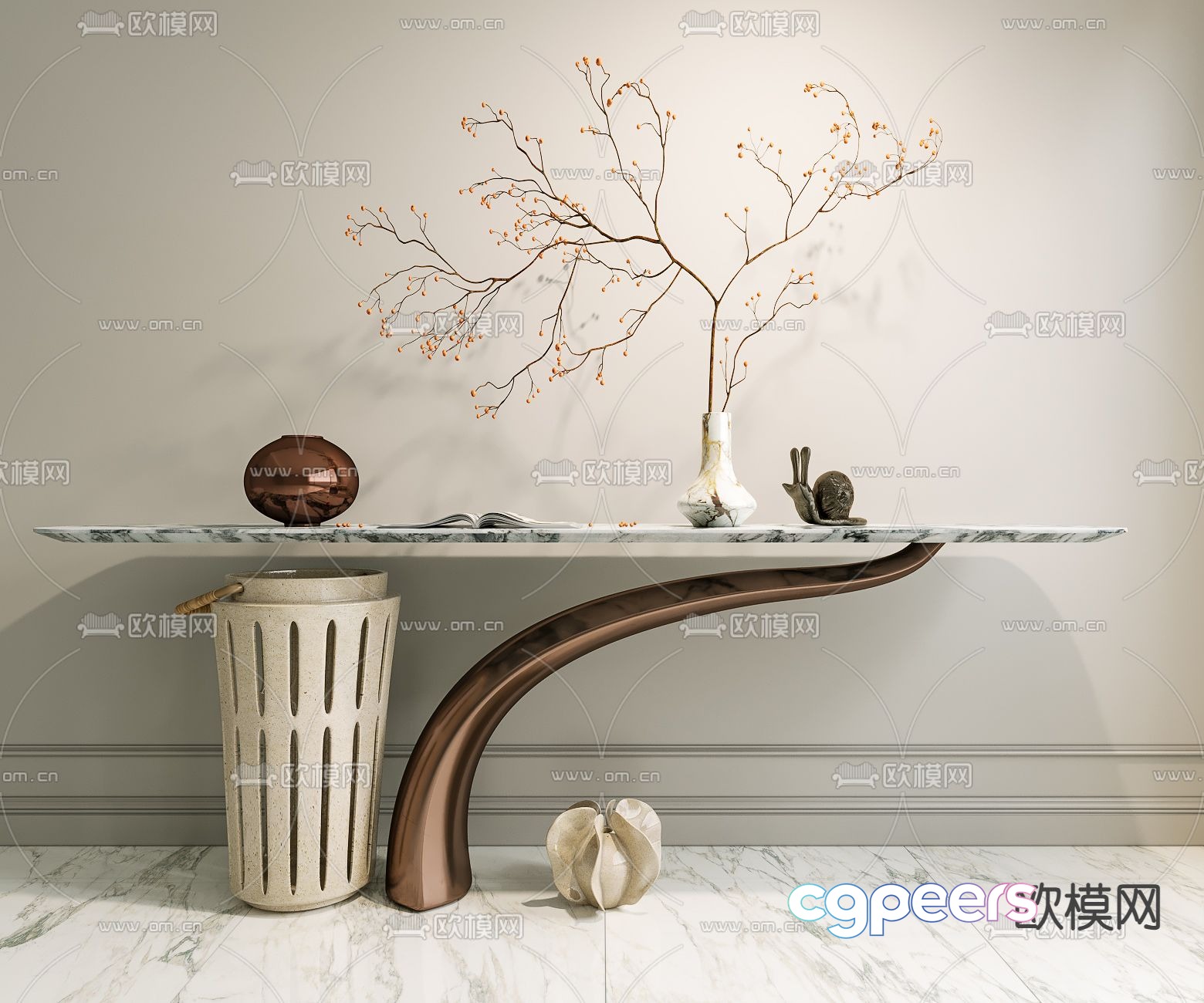 Marble end viewing platform 3D model Marble end viewing platform 3D model