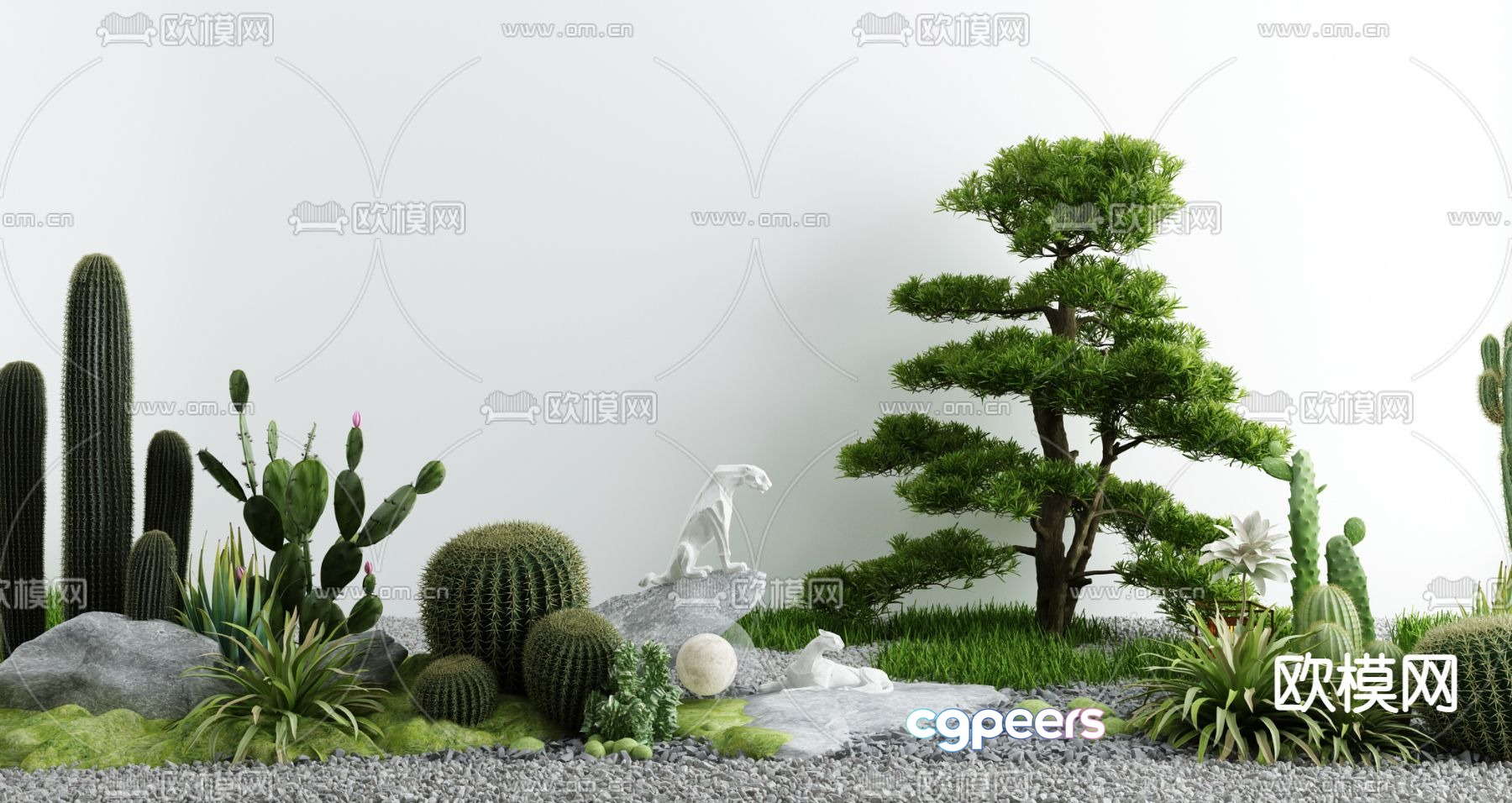 Courtyard landscape sketch 3D model Courtyard landscape sketch 3D model