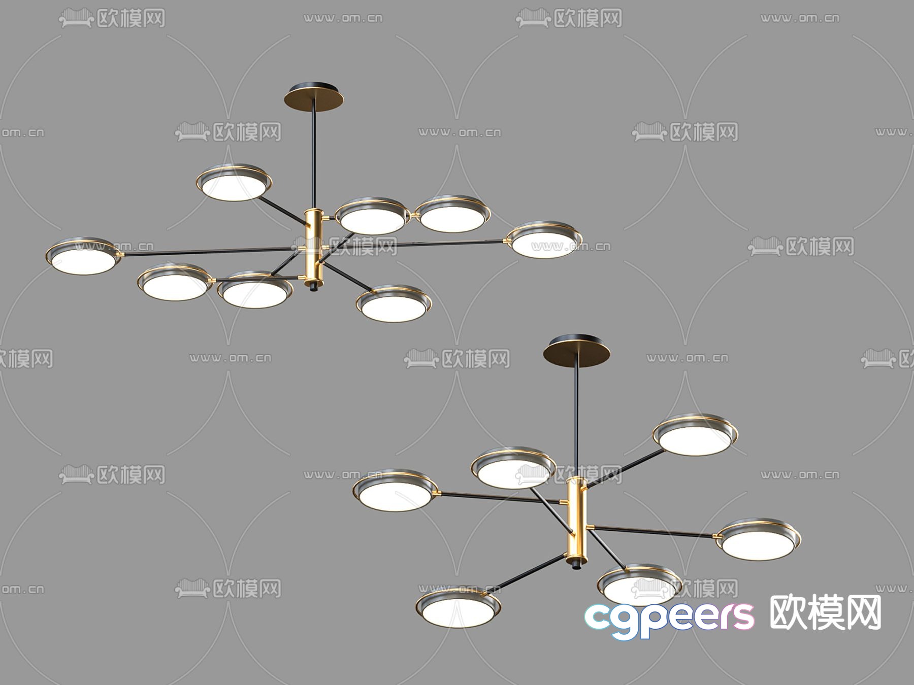 Light luxury chandeliers hall chandeliers 3D model Light luxury chandeliers hall chandeliers 3D model