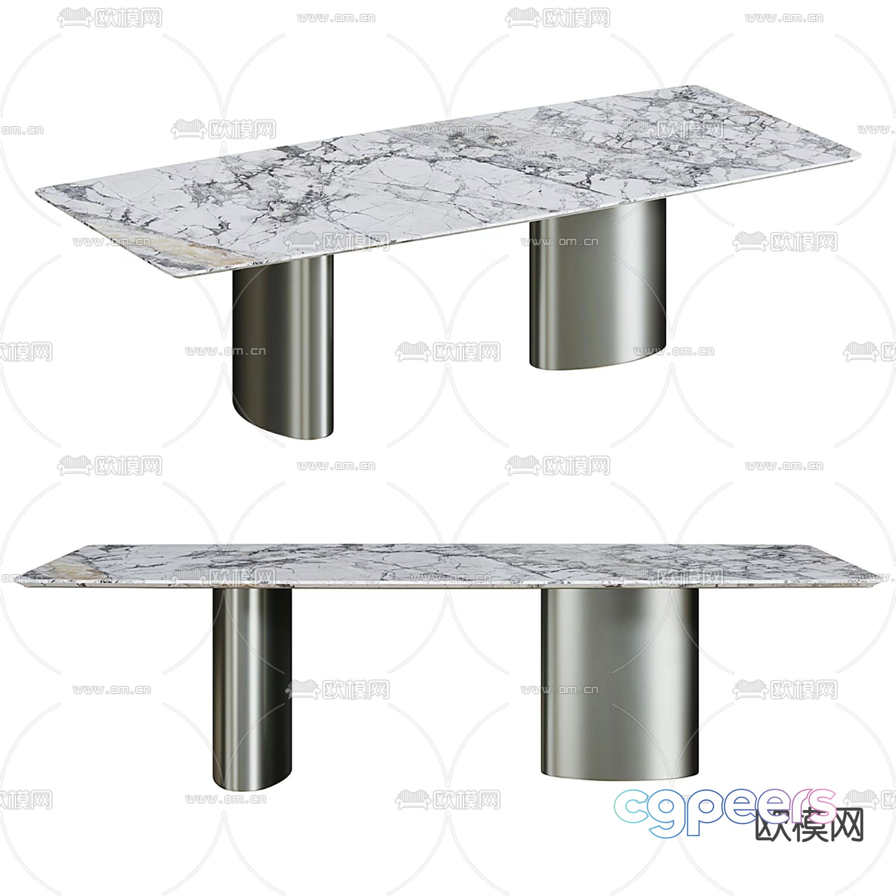 Marble dining table 3d model Marble dining table 3d model