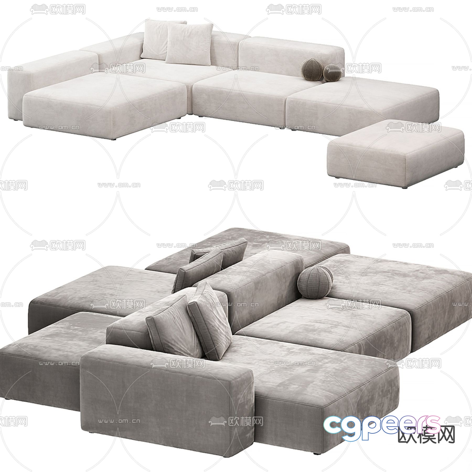 Splicing sofa module sofa backrest sofa 3d model Splicing sofa module sofa backrest sofa 3d model