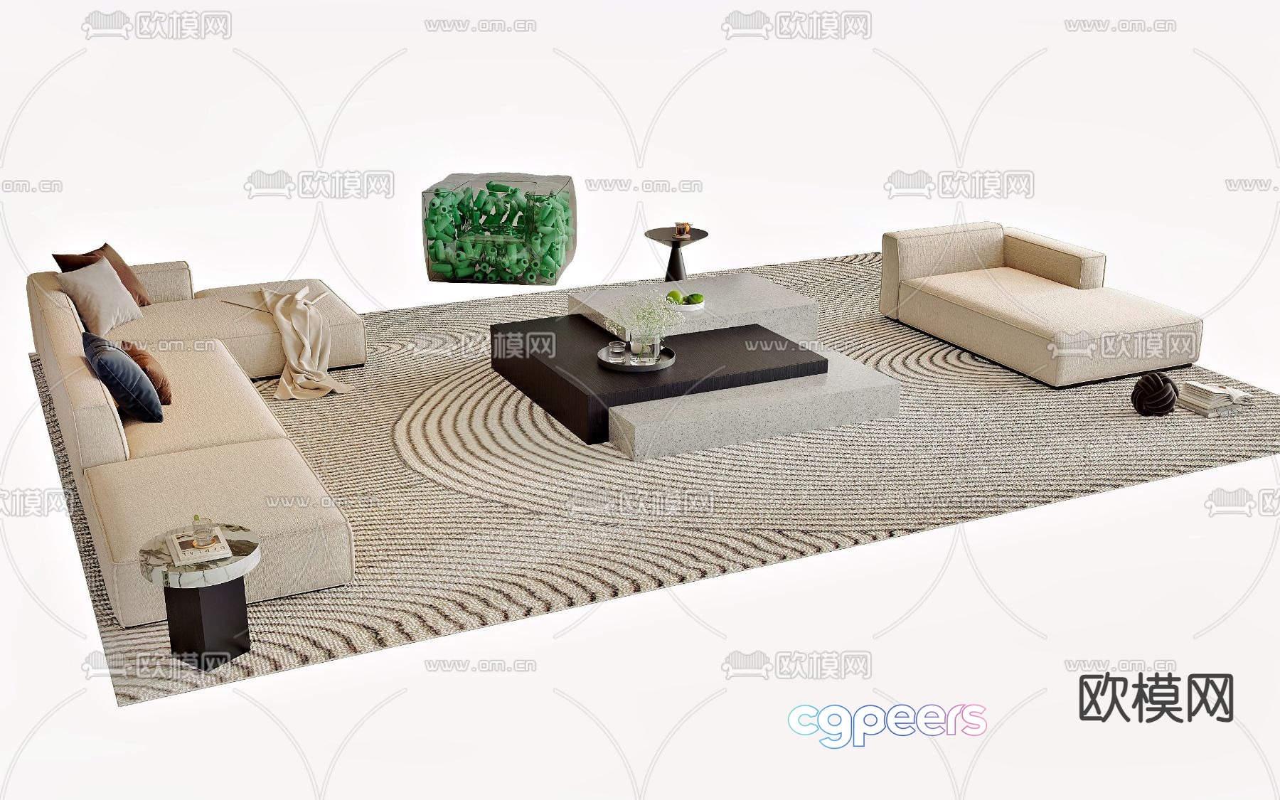 Wasabi combination sofa 3D model Wasabi combination sofa 3D model
